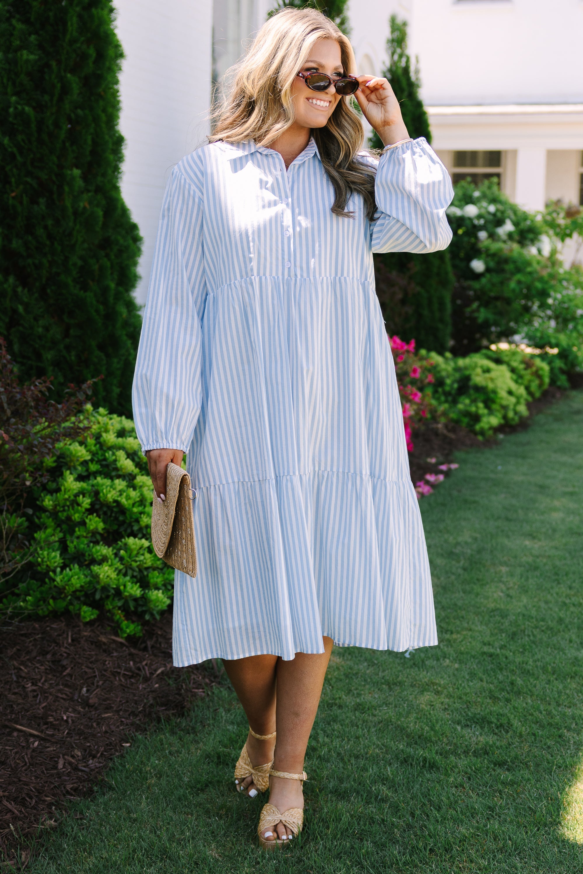 Made For Malibu Dress, Blue Stripe
