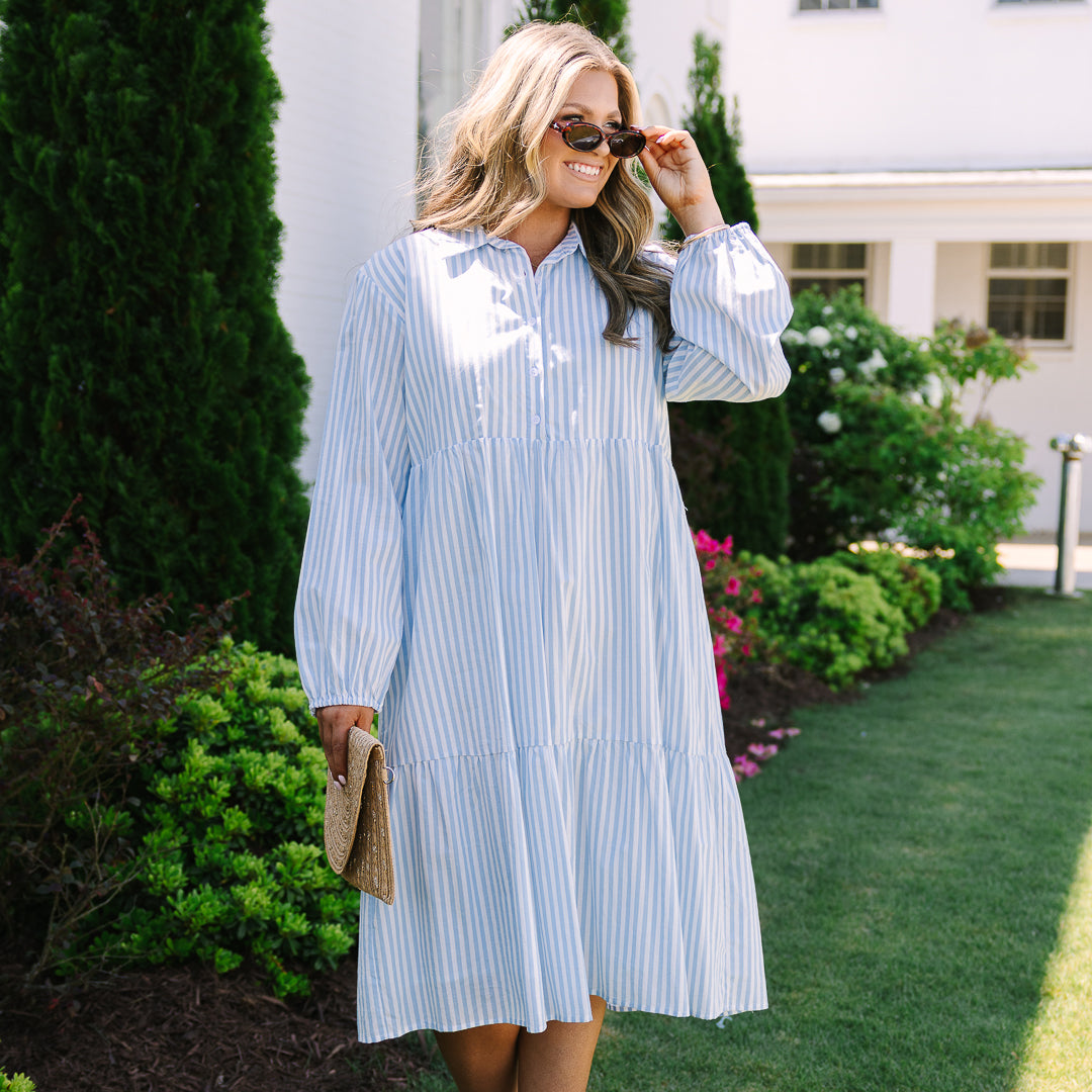 Made For Malibu Dress, Blue Stripe