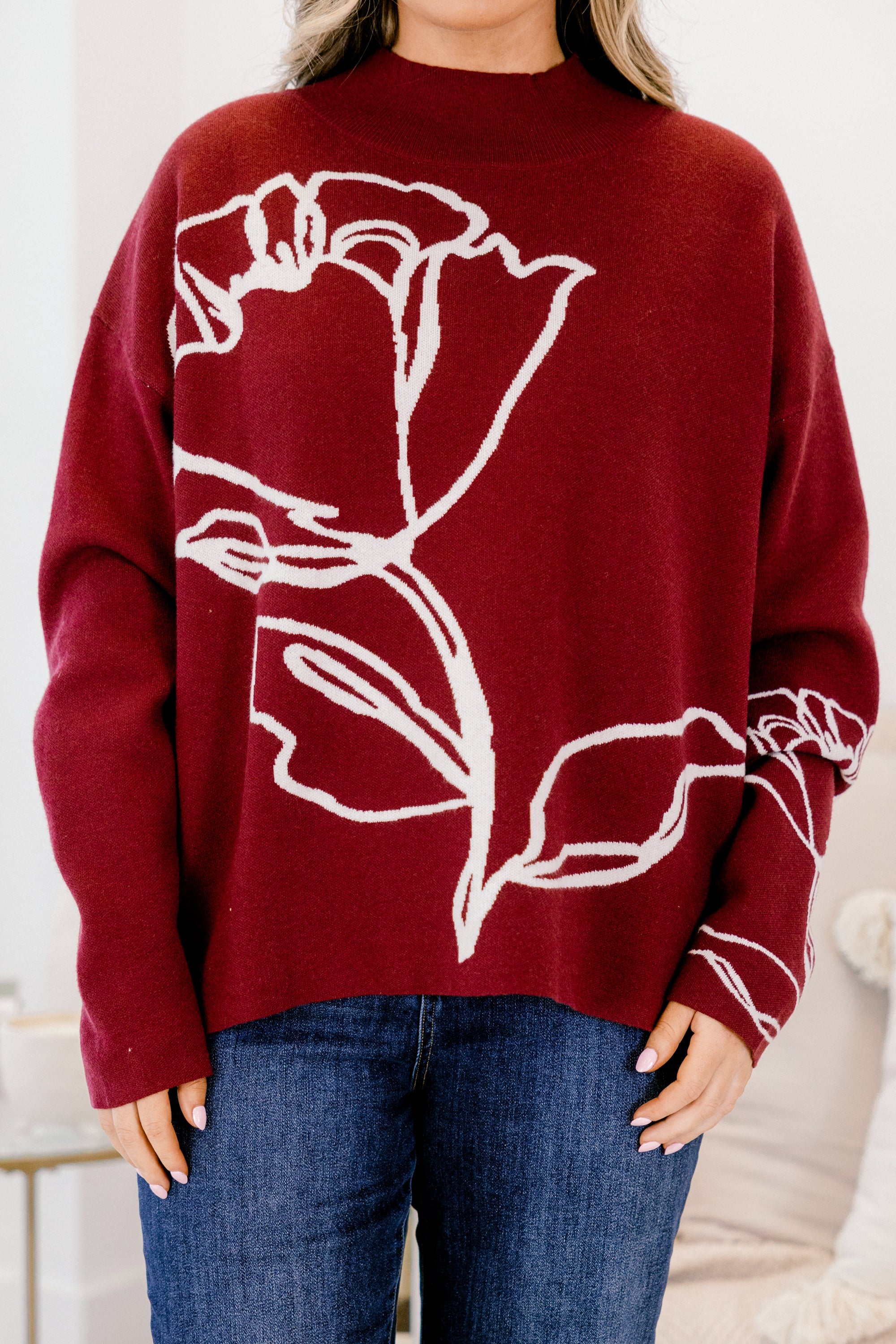 Made For More Sweater, Burgundy
