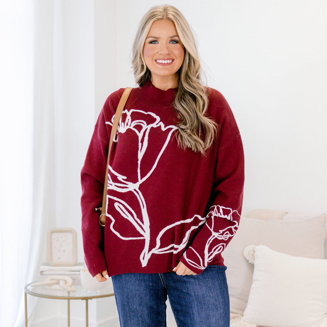 Made For More Sweater, Burgundy