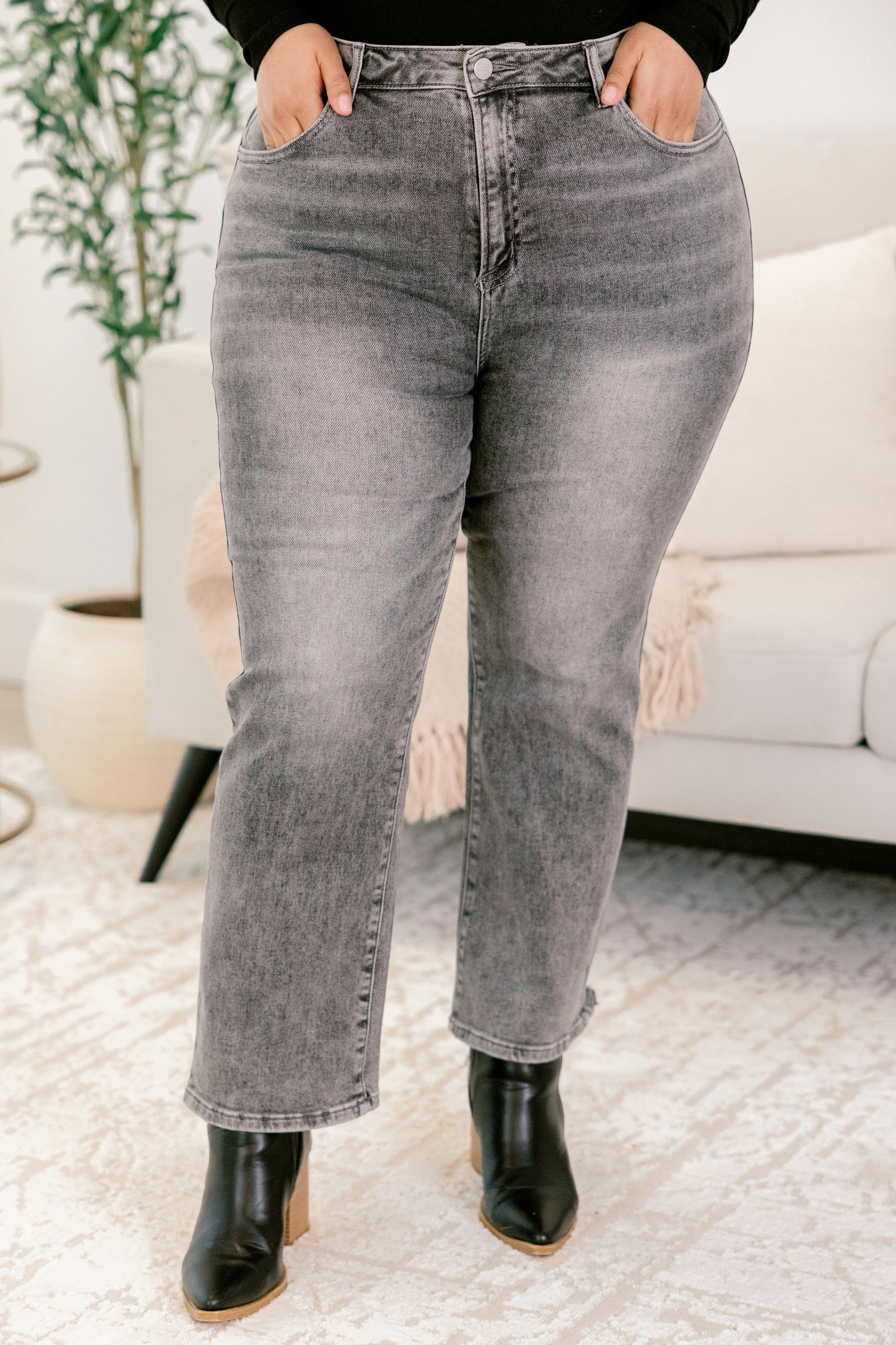 Made The Call Jeans, Gray