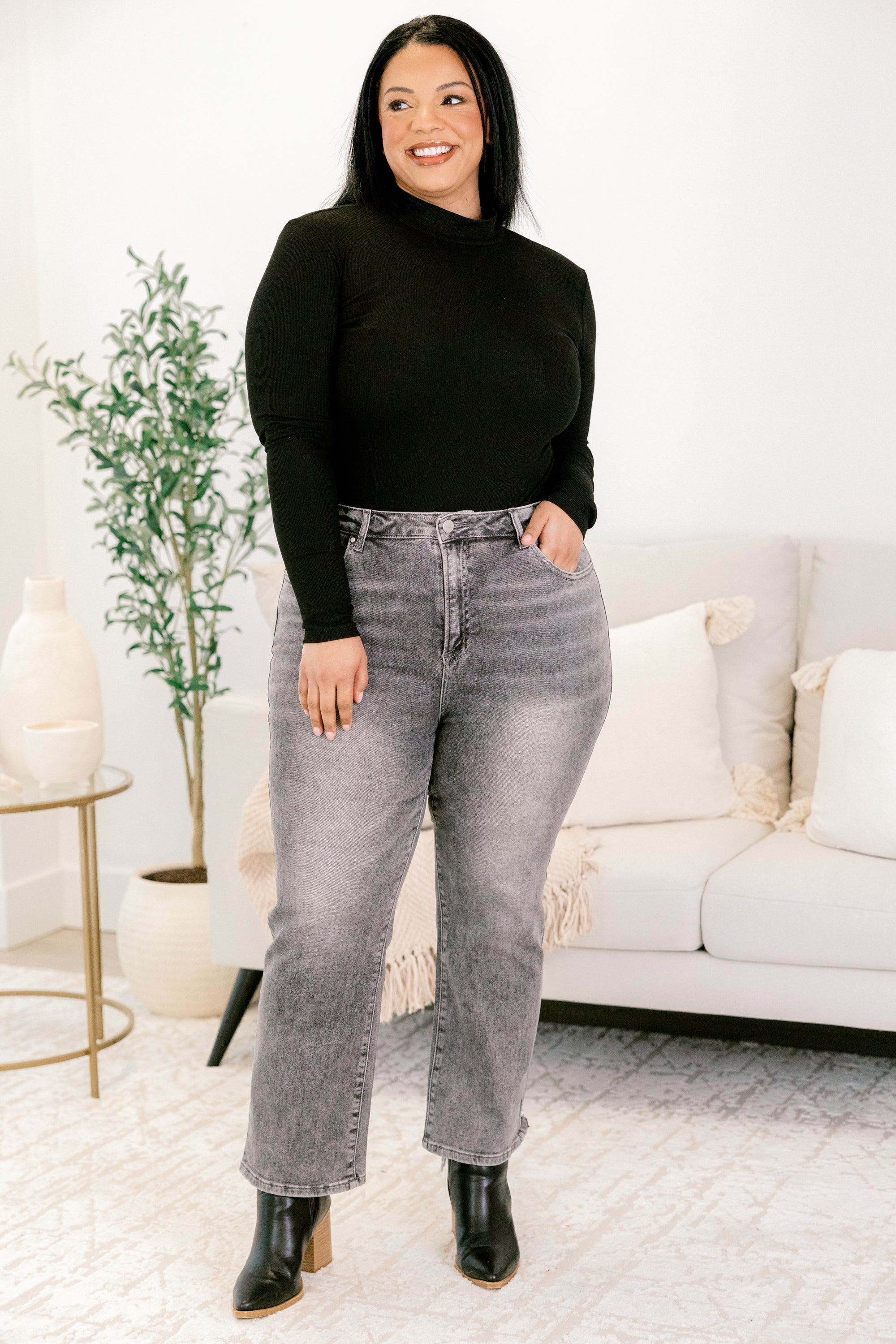 Made The Call Jeans, Gray