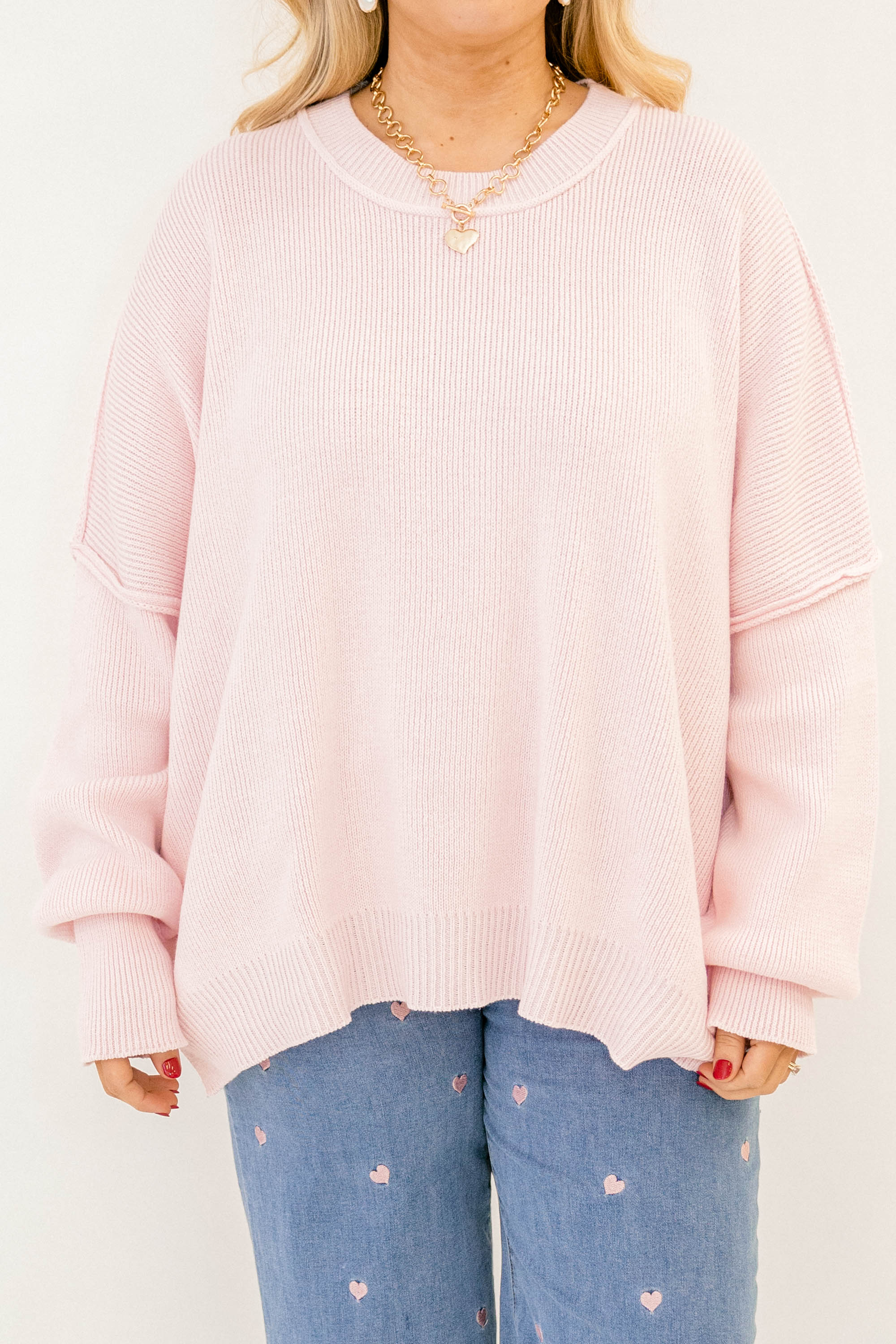 Magically Perfect Sweater, Light Pink