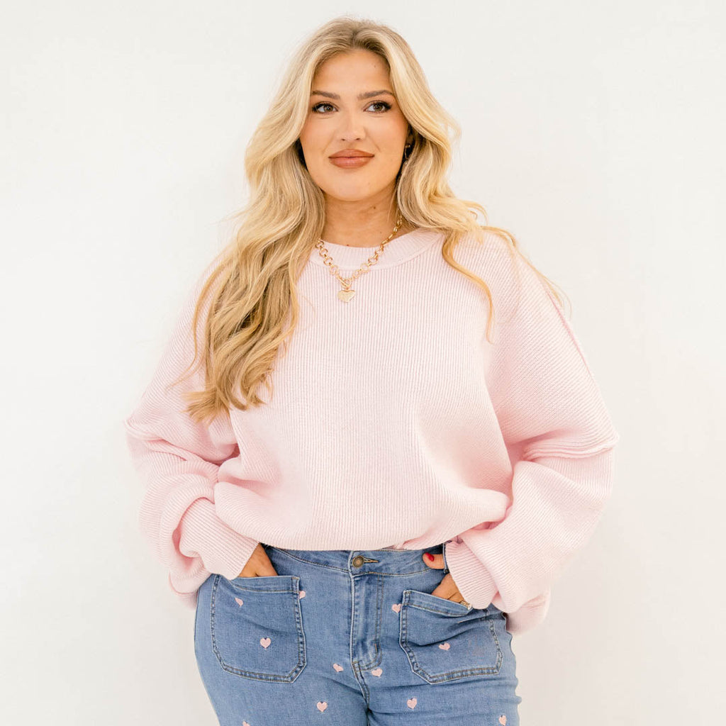 Magically Perfect Sweater, Light Pink