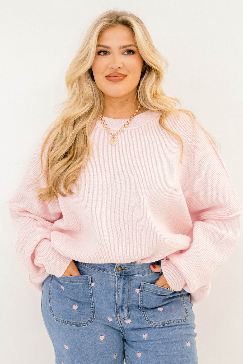 Magically Perfect Sweater, Light Pink