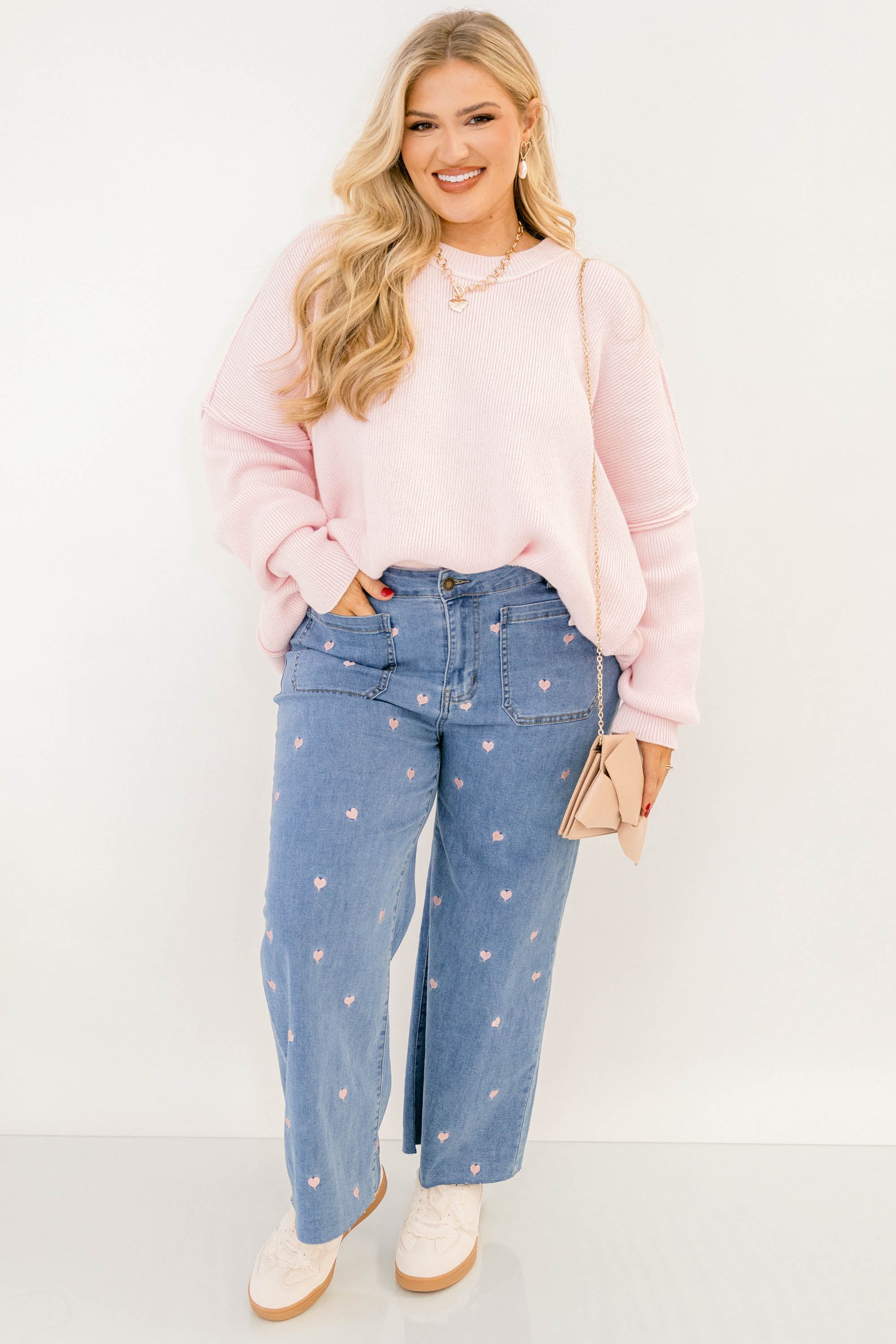 Magically Perfect Sweater, Light Pink