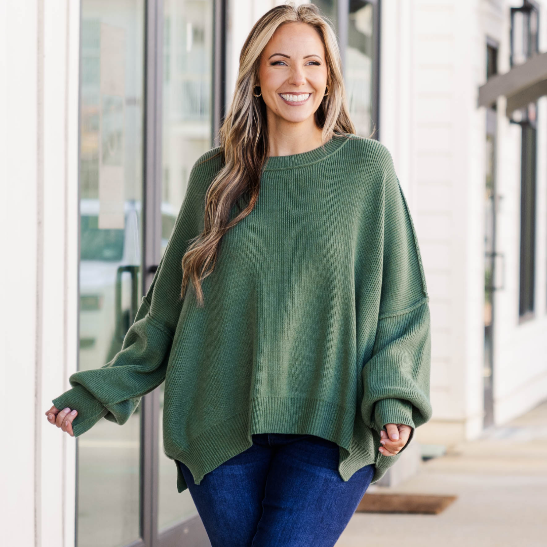 Magically Perfect Sweater, Olive