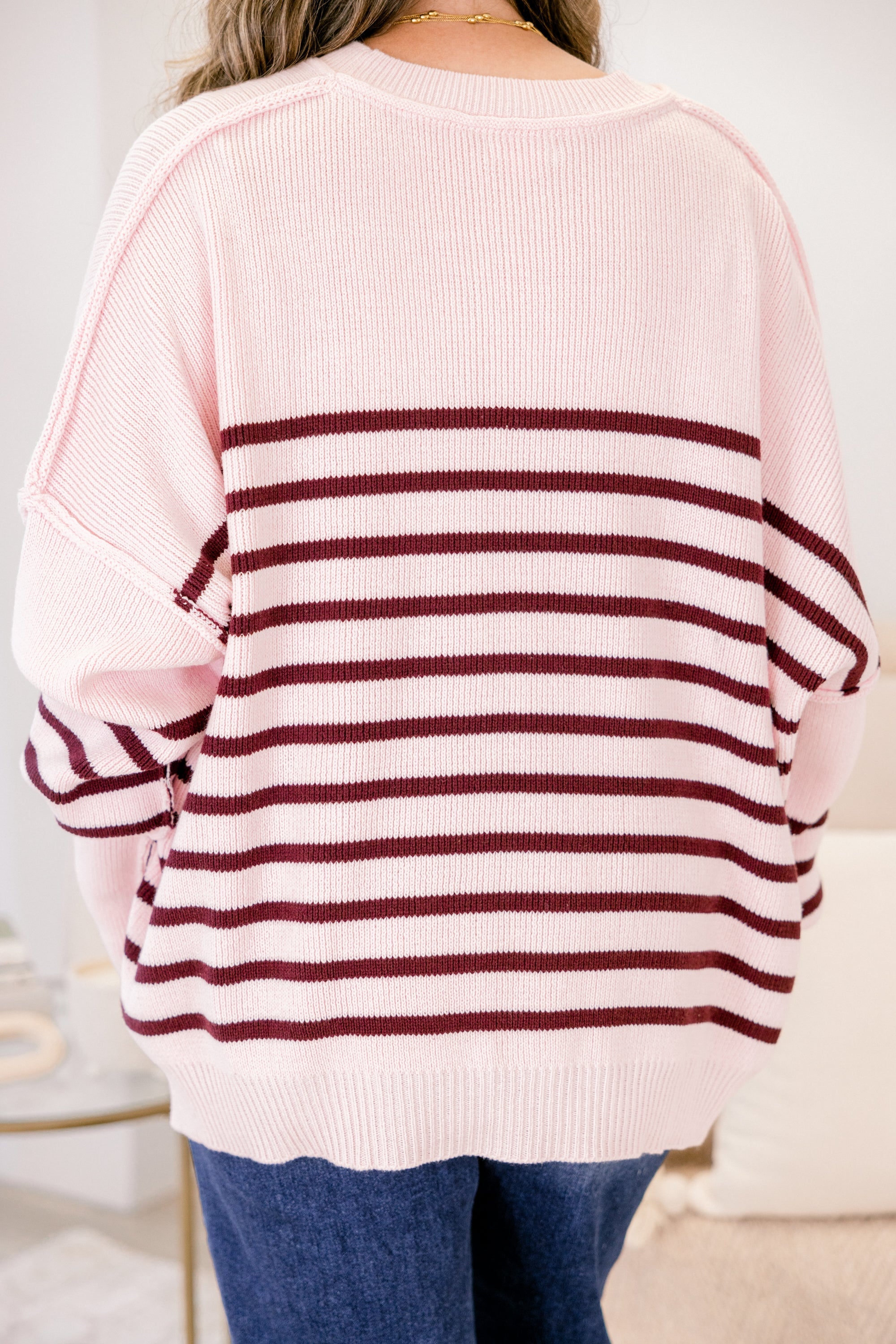 Magically Perfect Sweater, Pink Stripe