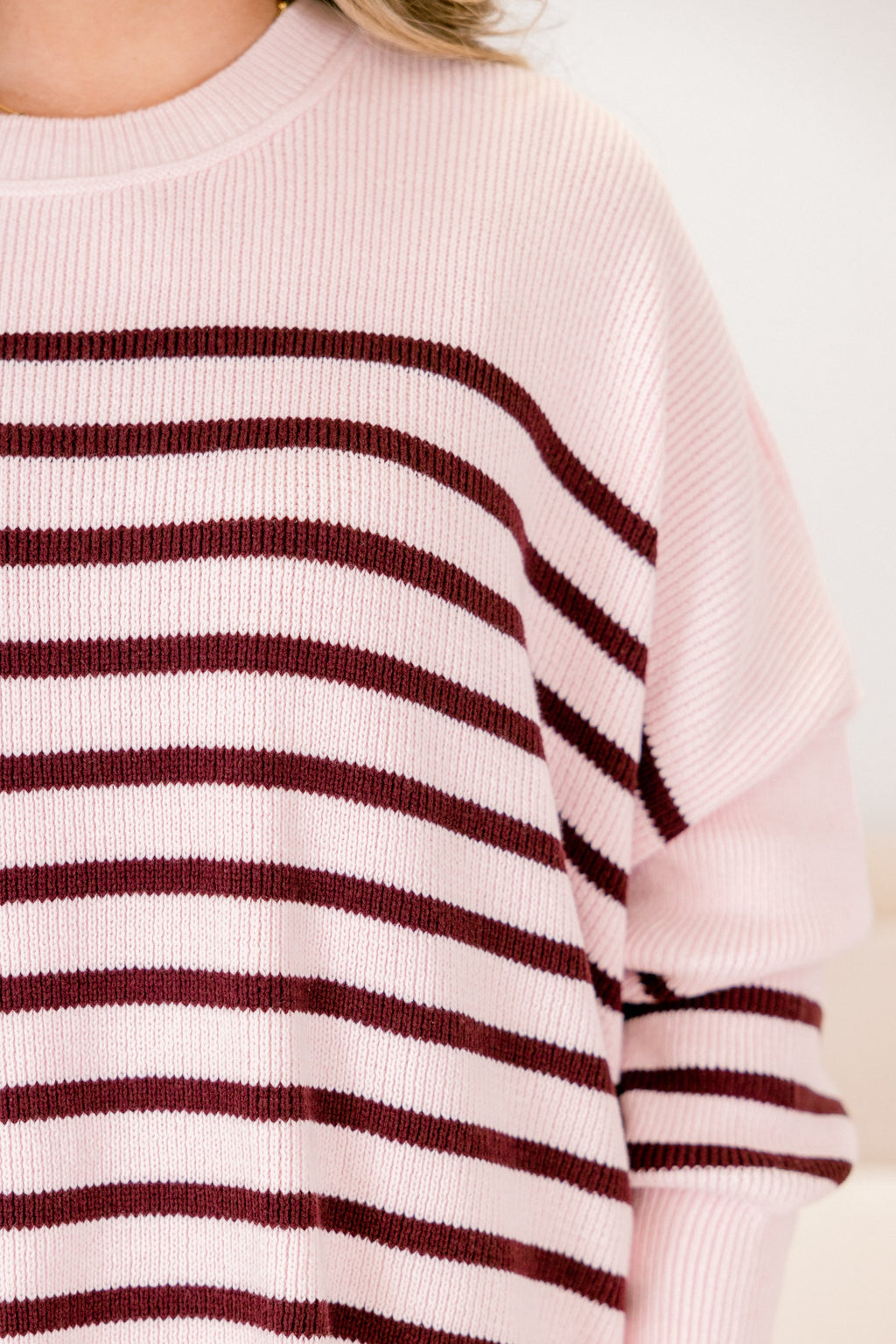 Magically Perfect Sweater, Pink Stripe