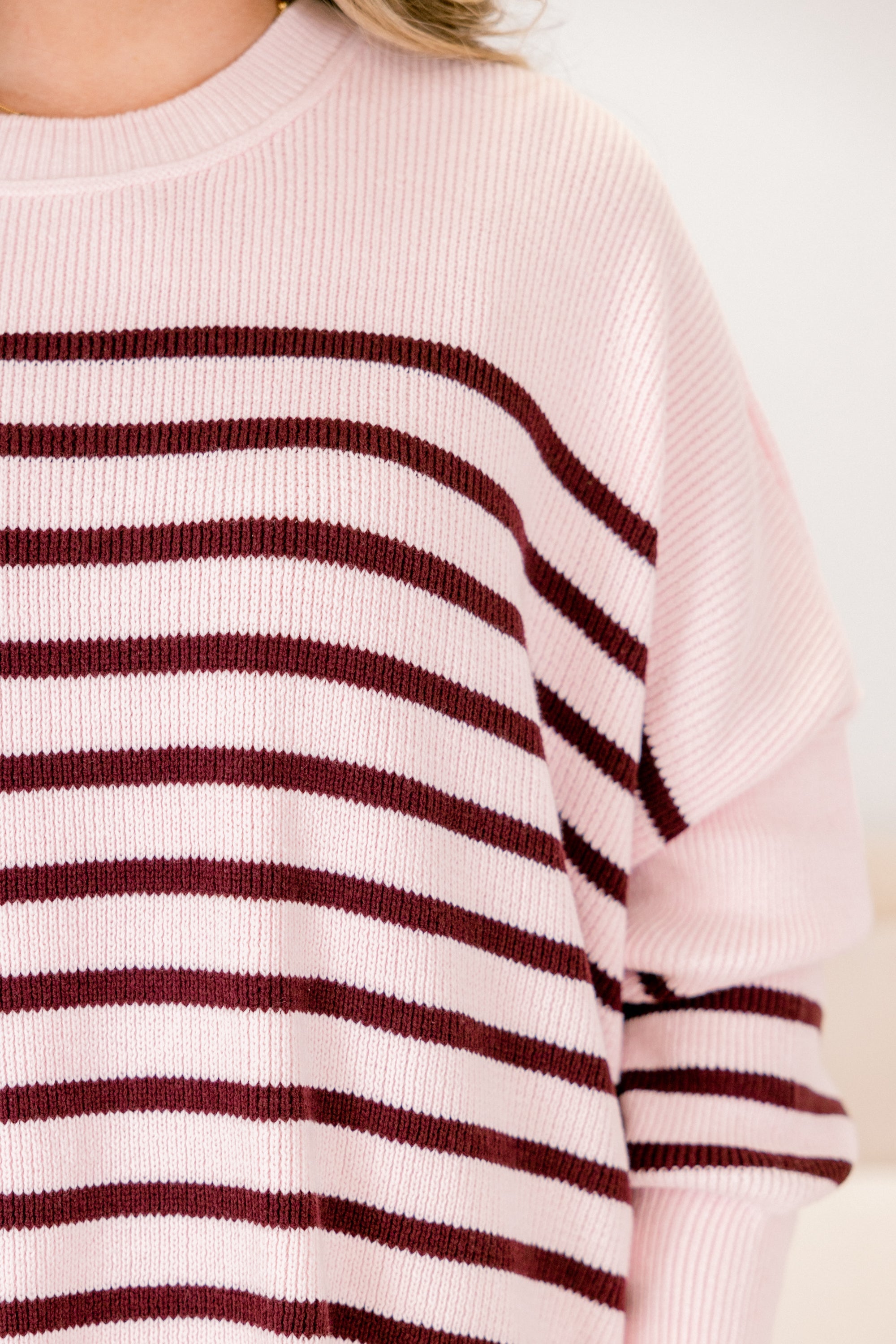 Magically Perfect Sweater, Pink Stripe