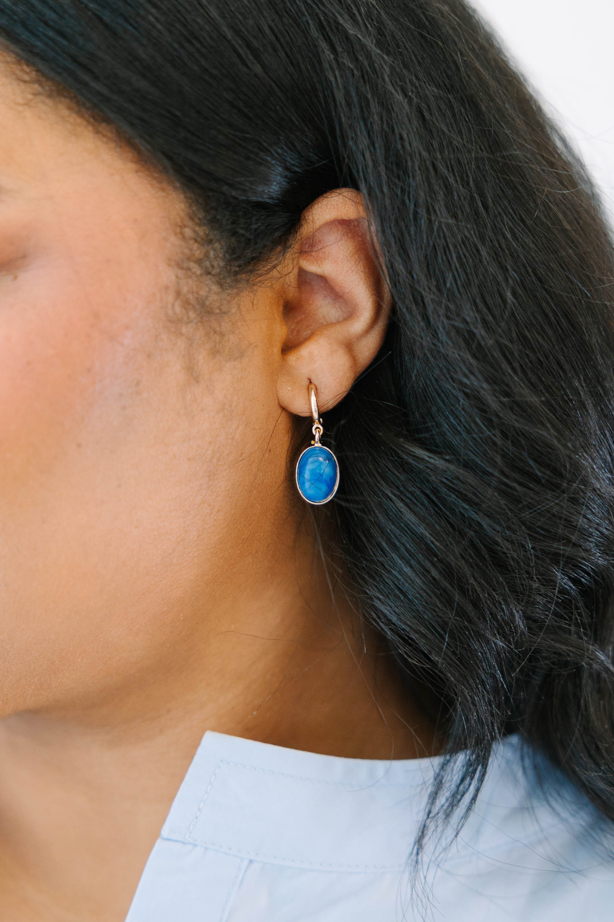 Magnolia Muse Earrings, Blue