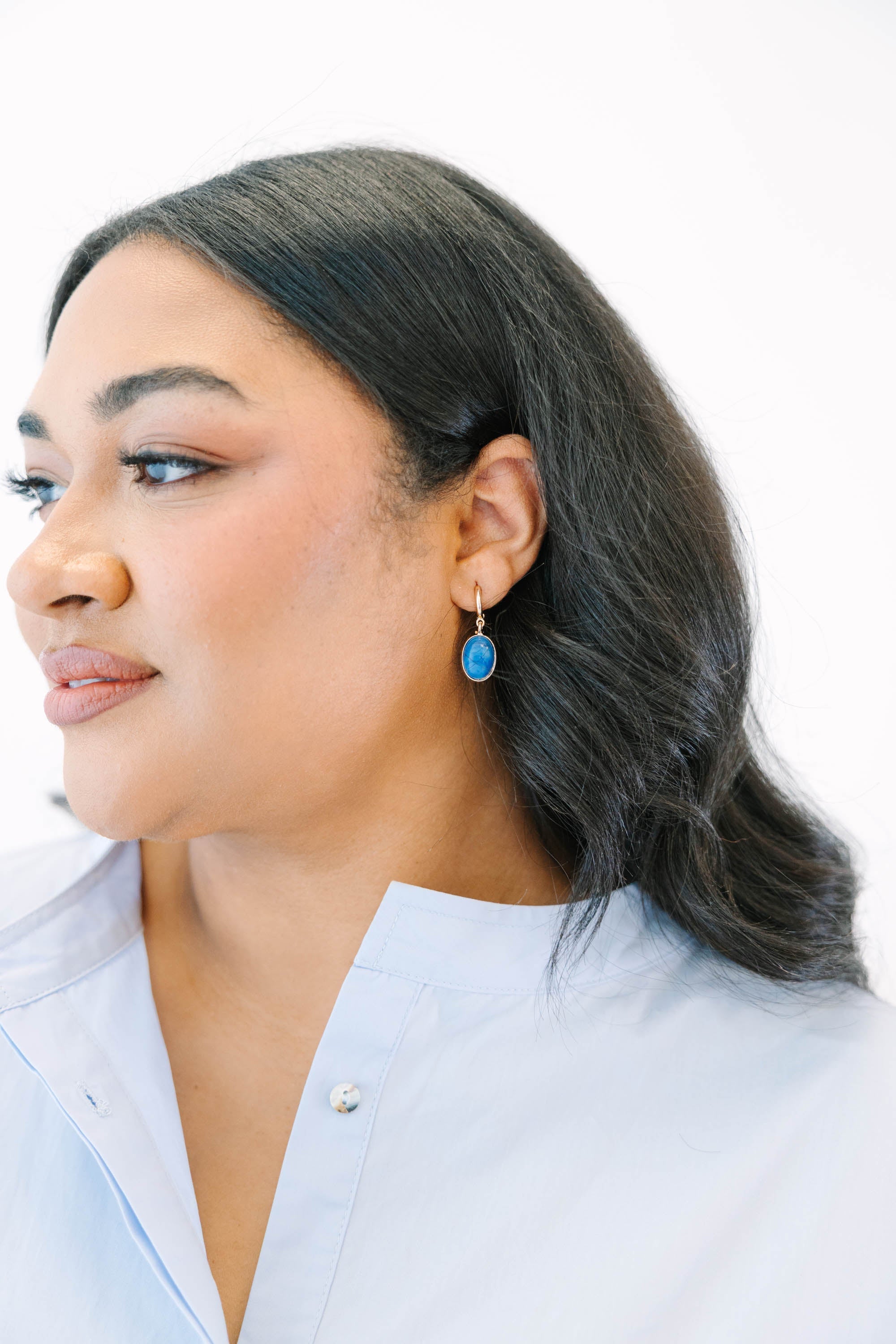 Magnolia Muse Earrings, Blue