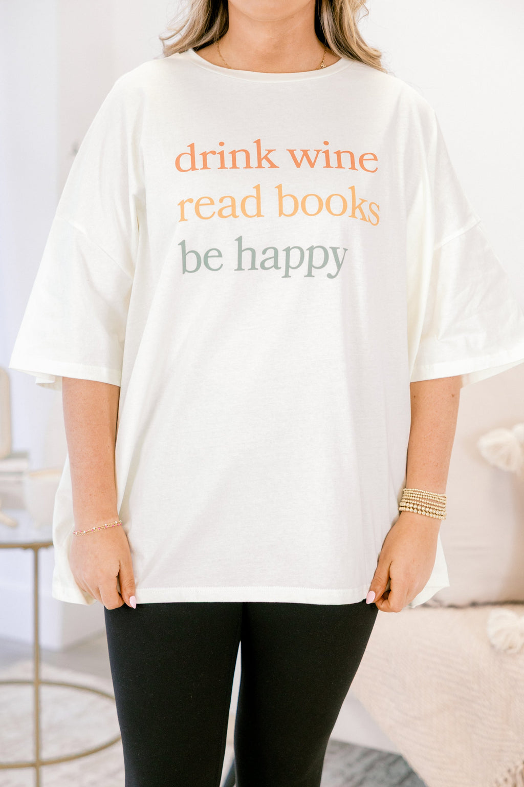 Make Me Happy Boyfriend Tee, Ivory