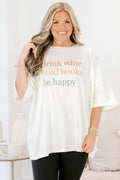 Make Me Happy Boyfriend Tee, Ivory