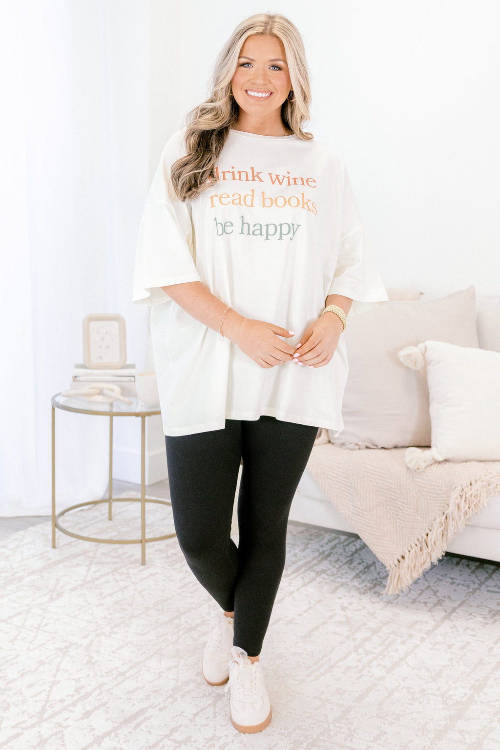 Make Me Happy Boyfriend Tee, Ivory