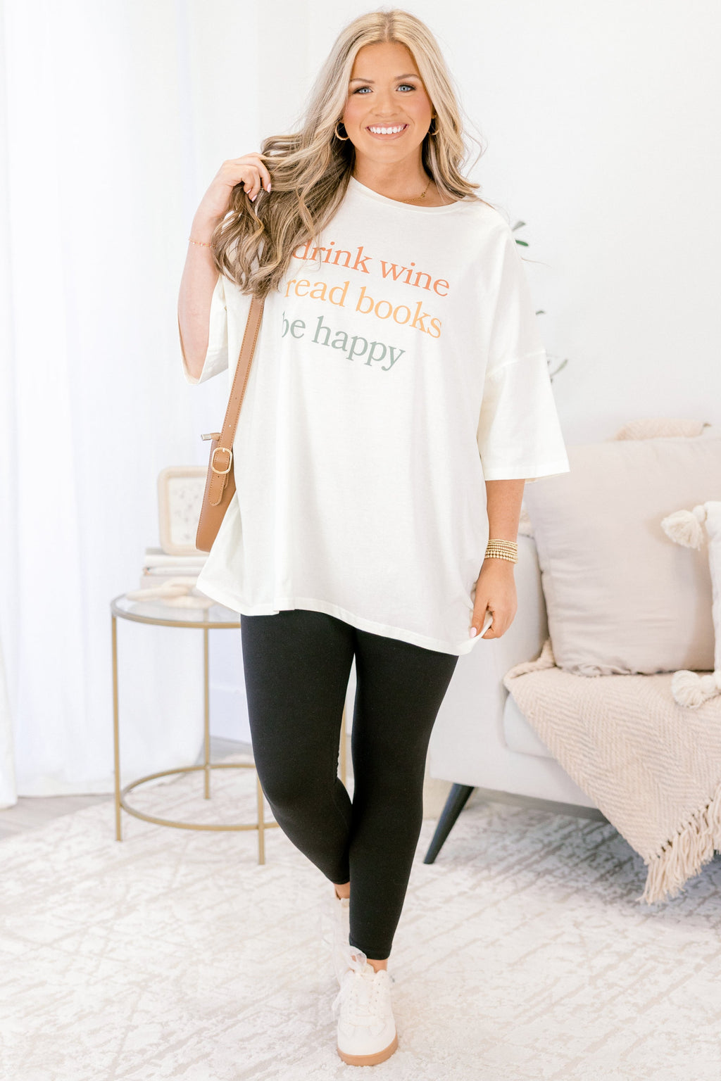 Make Me Happy Boyfriend Tee, Ivory