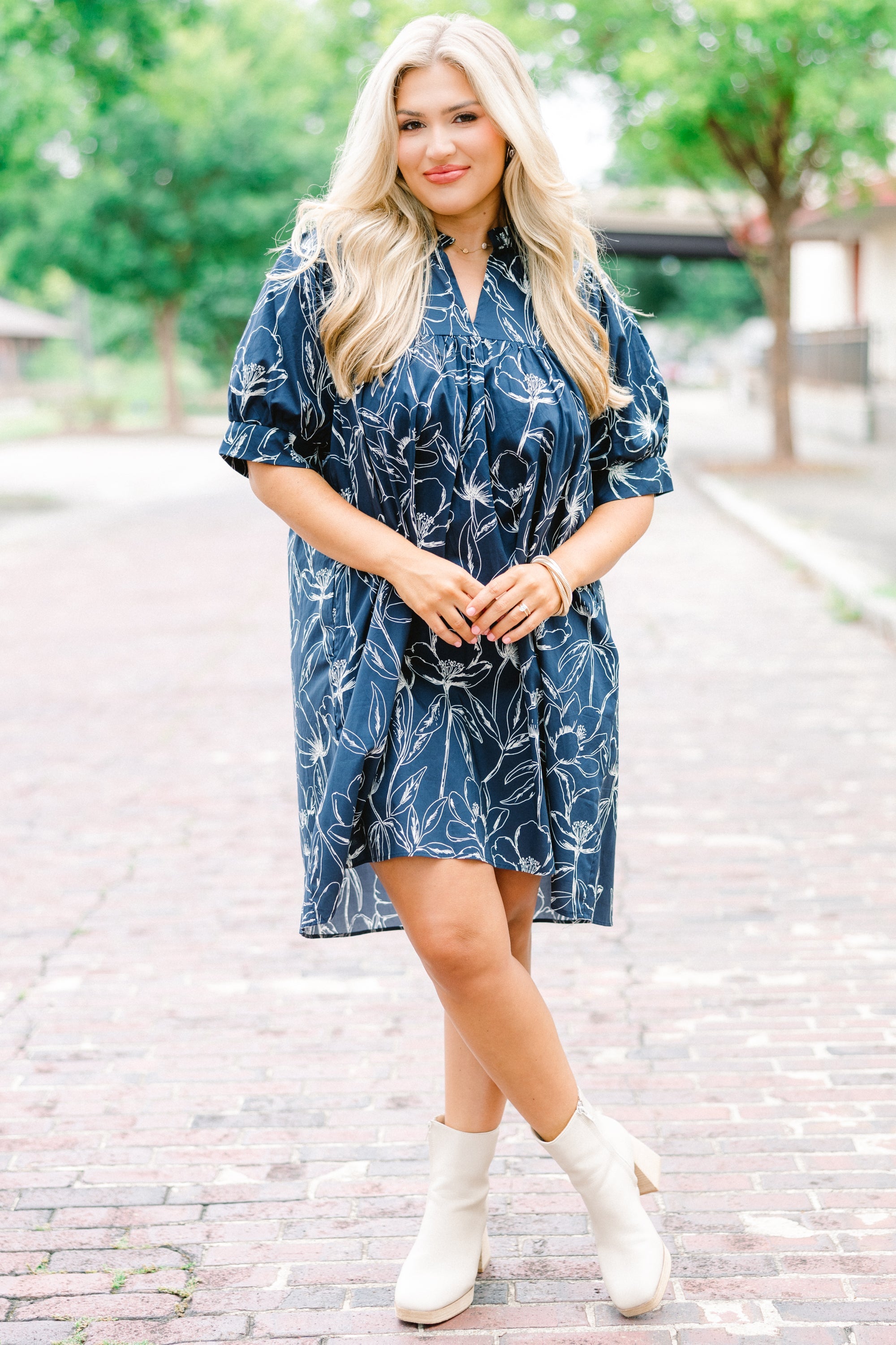 Make My Night Dress, Navy Floral