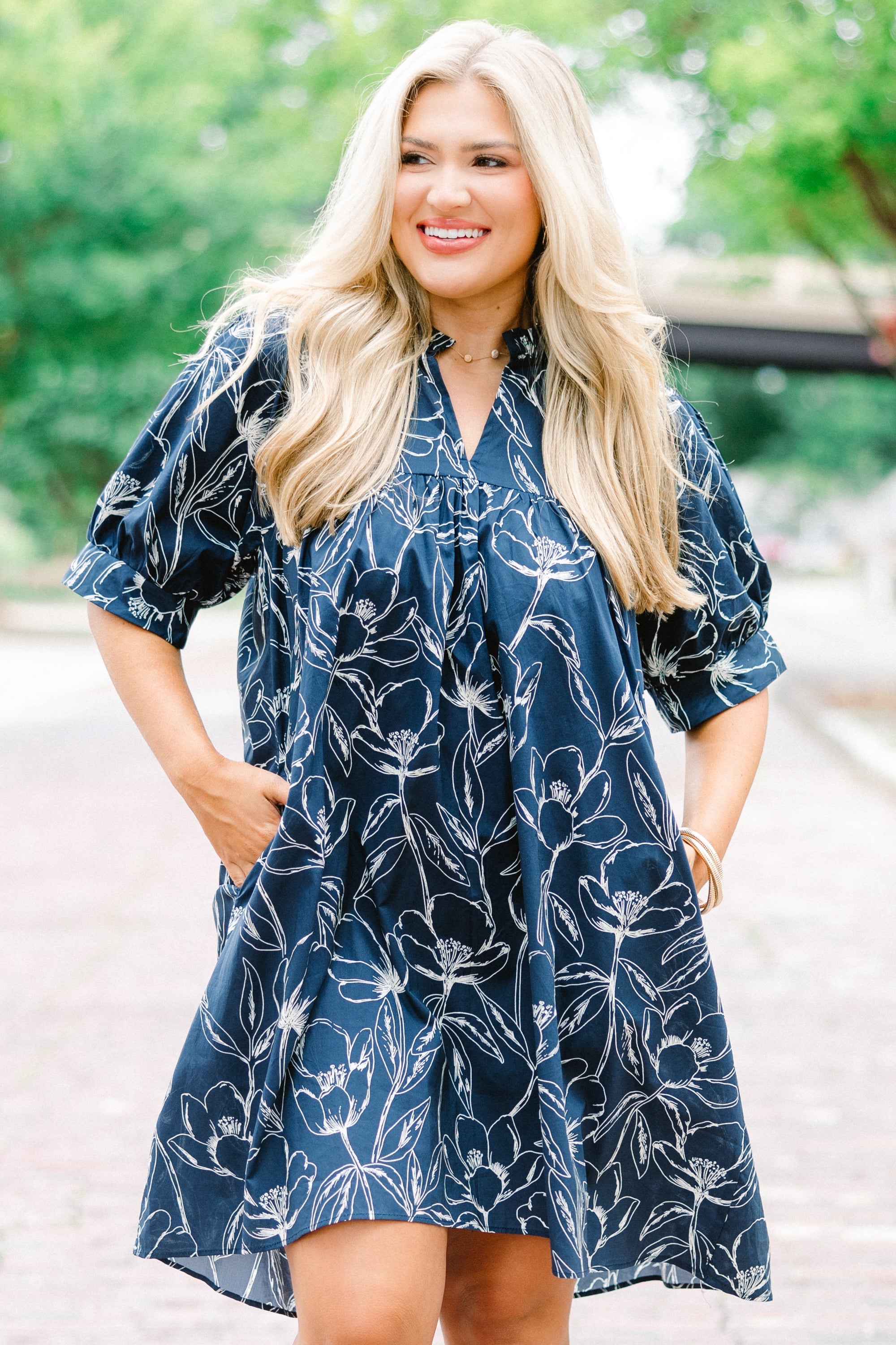 Make My Night Dress, Navy Floral