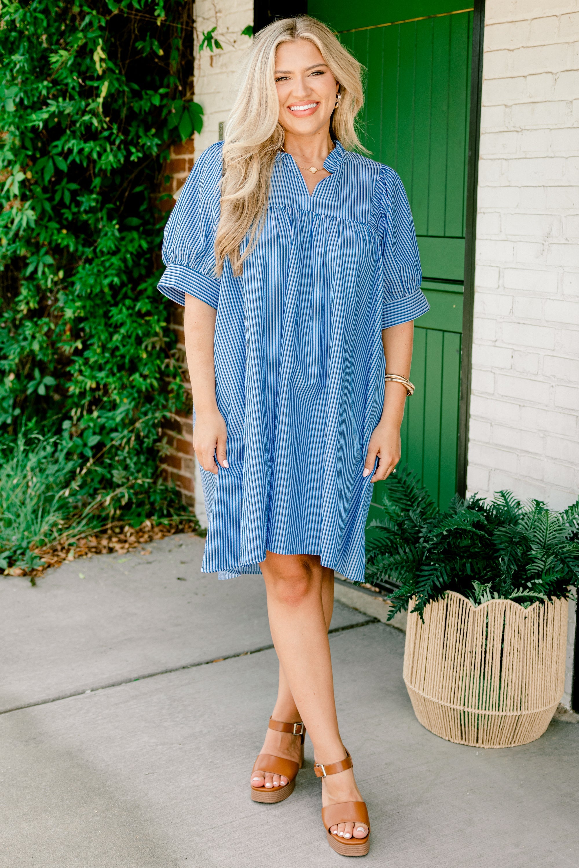 Make My Night Dress, Navy Stripe