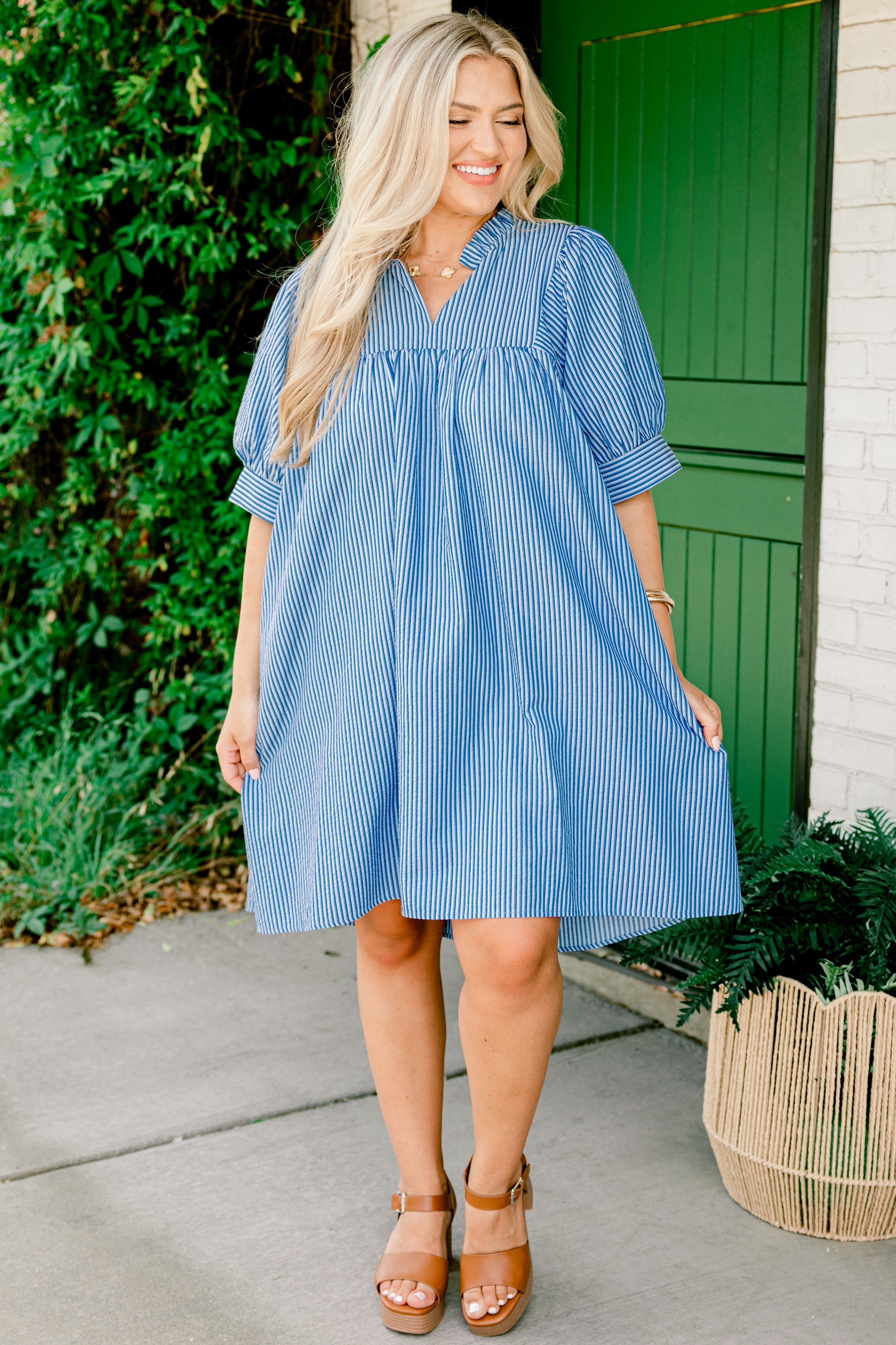 Make My Night Dress, Navy Stripe