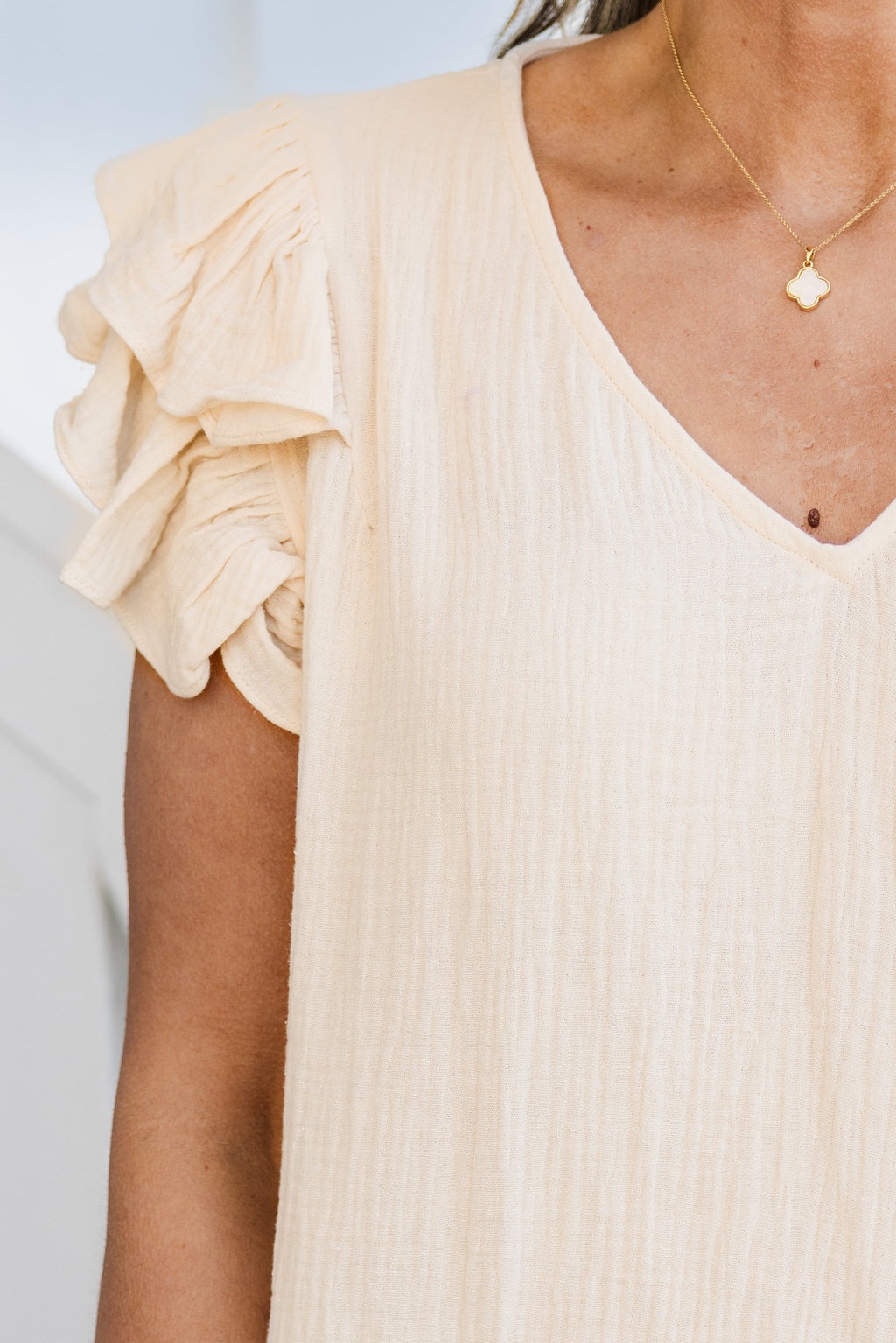Make Time For Me Top, Cream