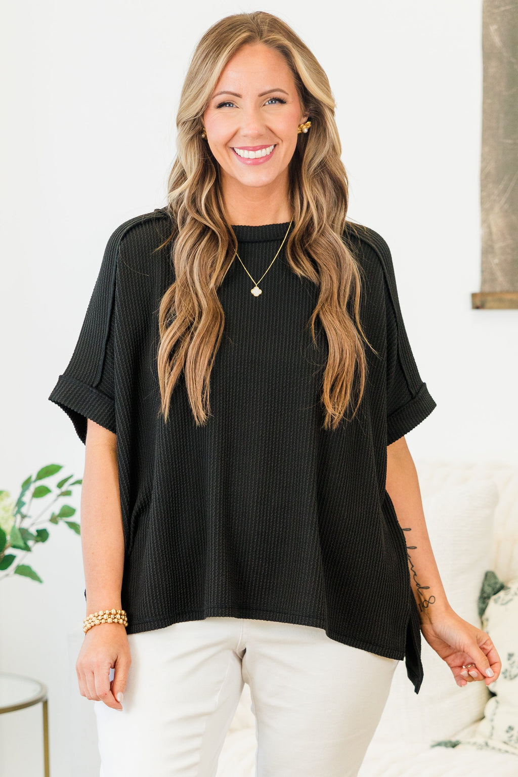 Making A Call Top, Black