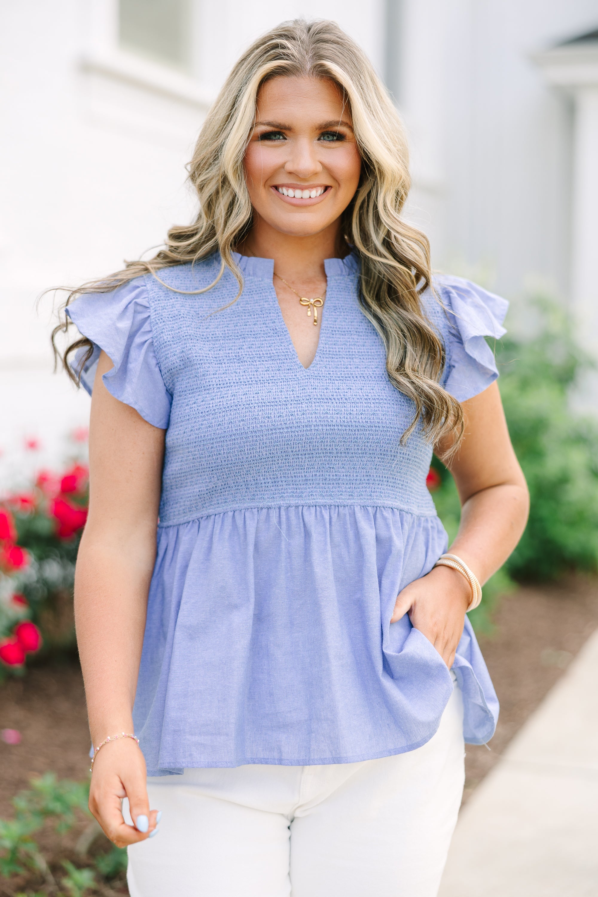 Making Moves Top, Chambray