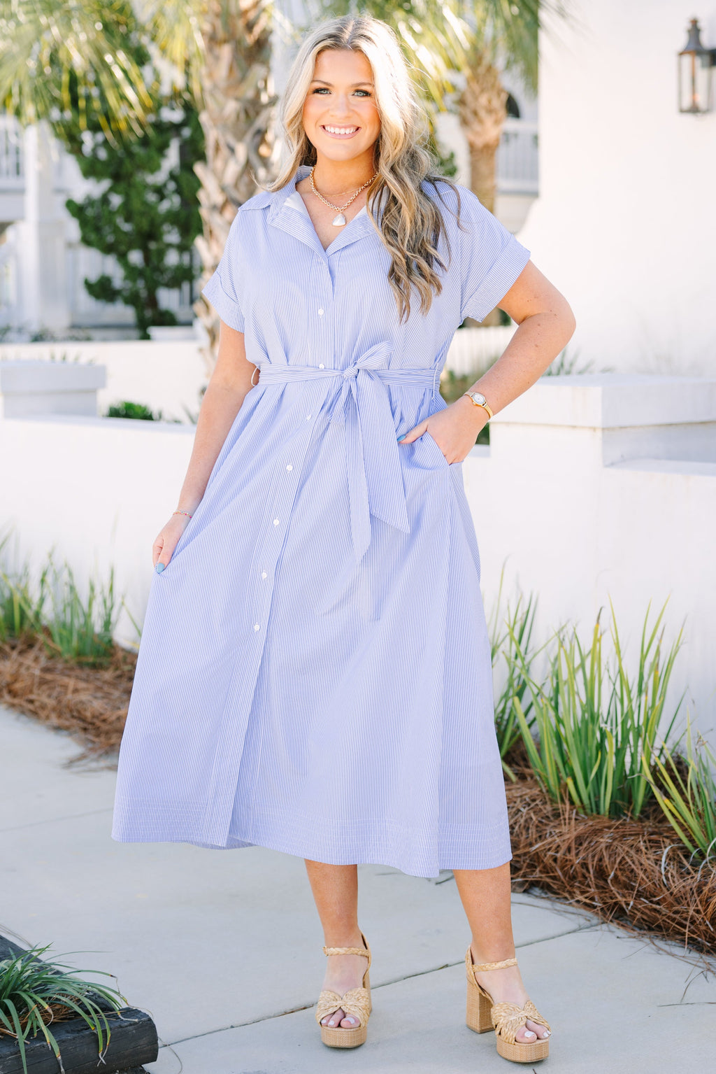 Making Tidal Waves Dress, Blue
