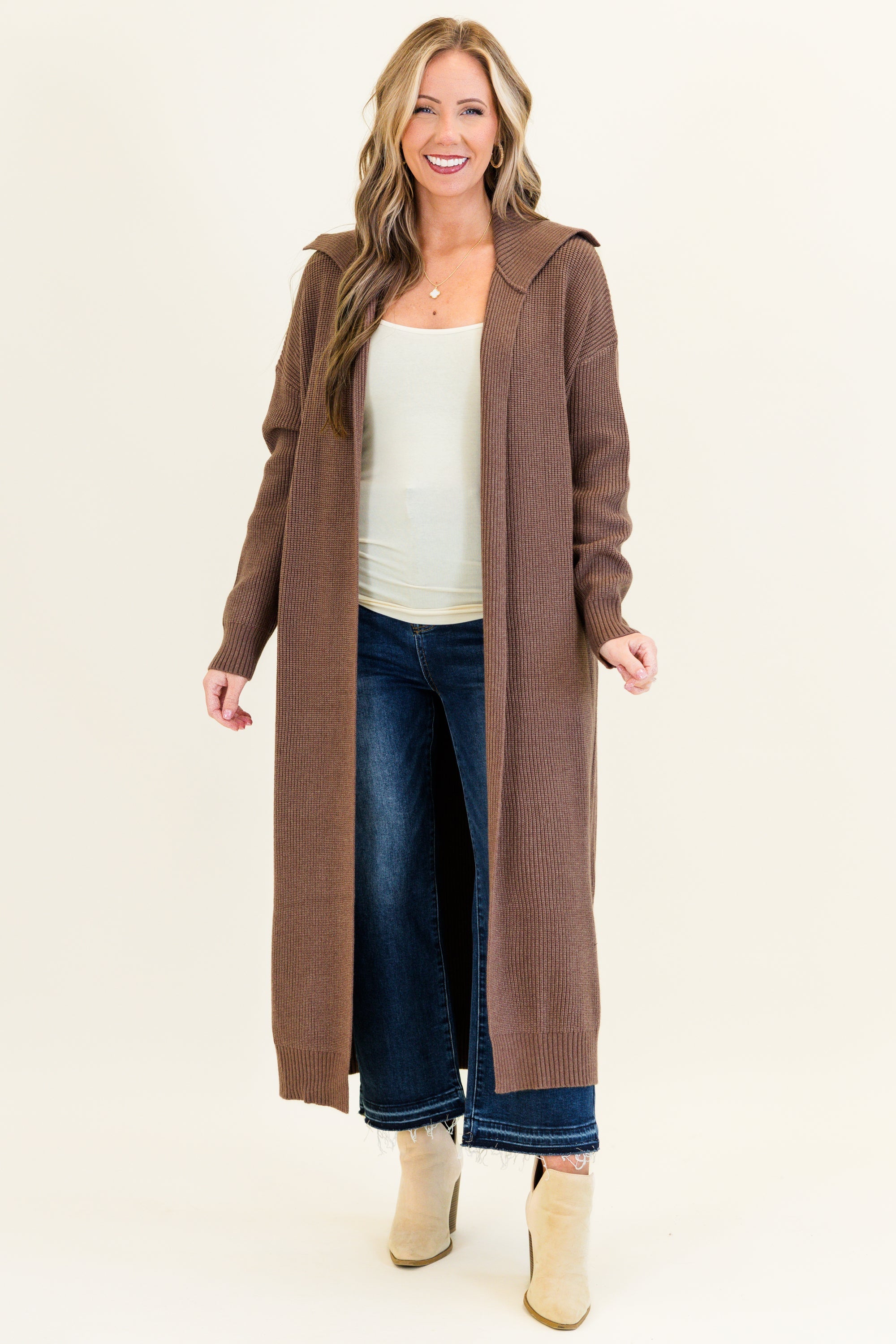 Maple Leaf Cardigan, Brown