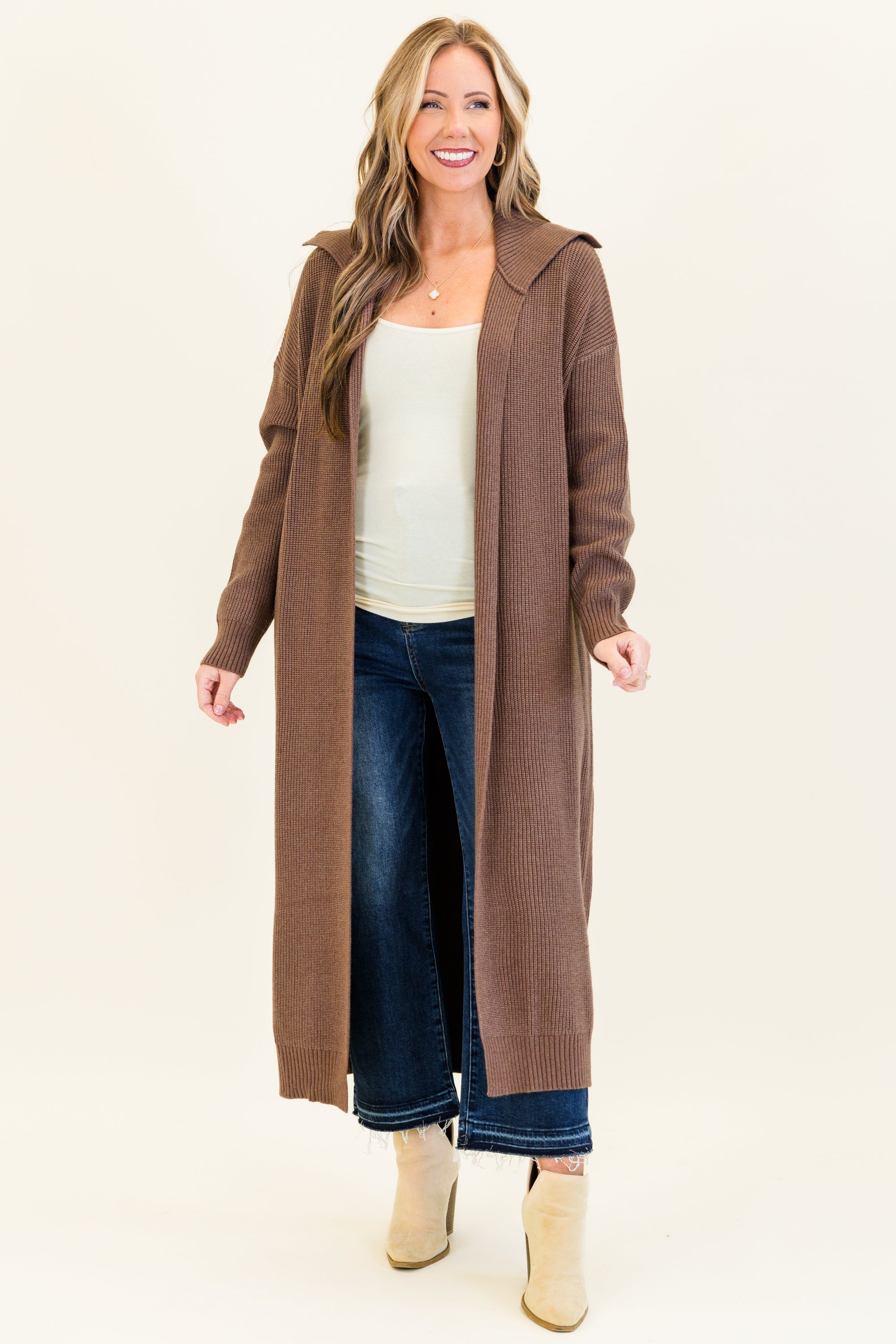 Maple Leaf Cardigan, Brown