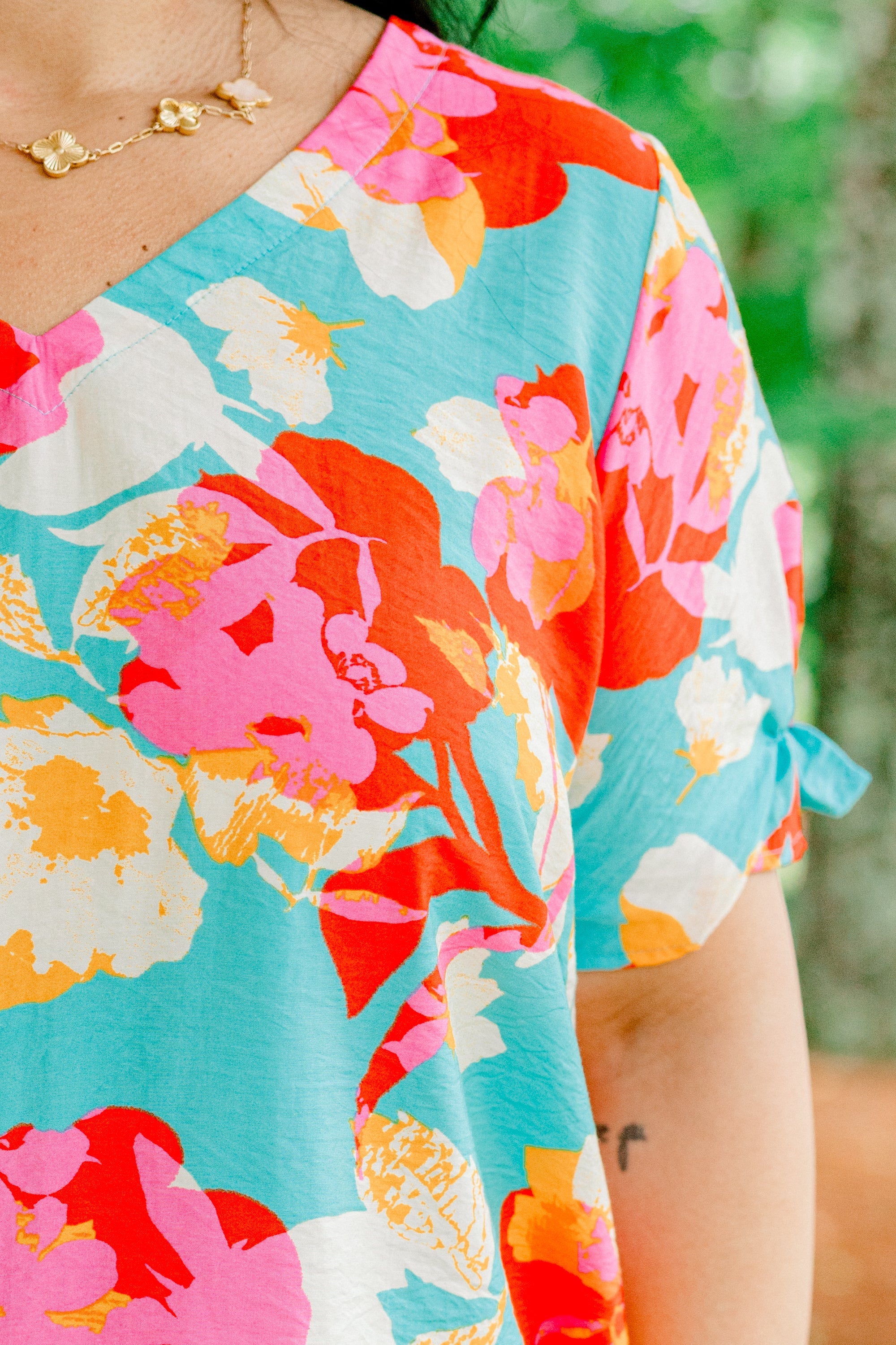 Matakana Island Top, Aqua-Red