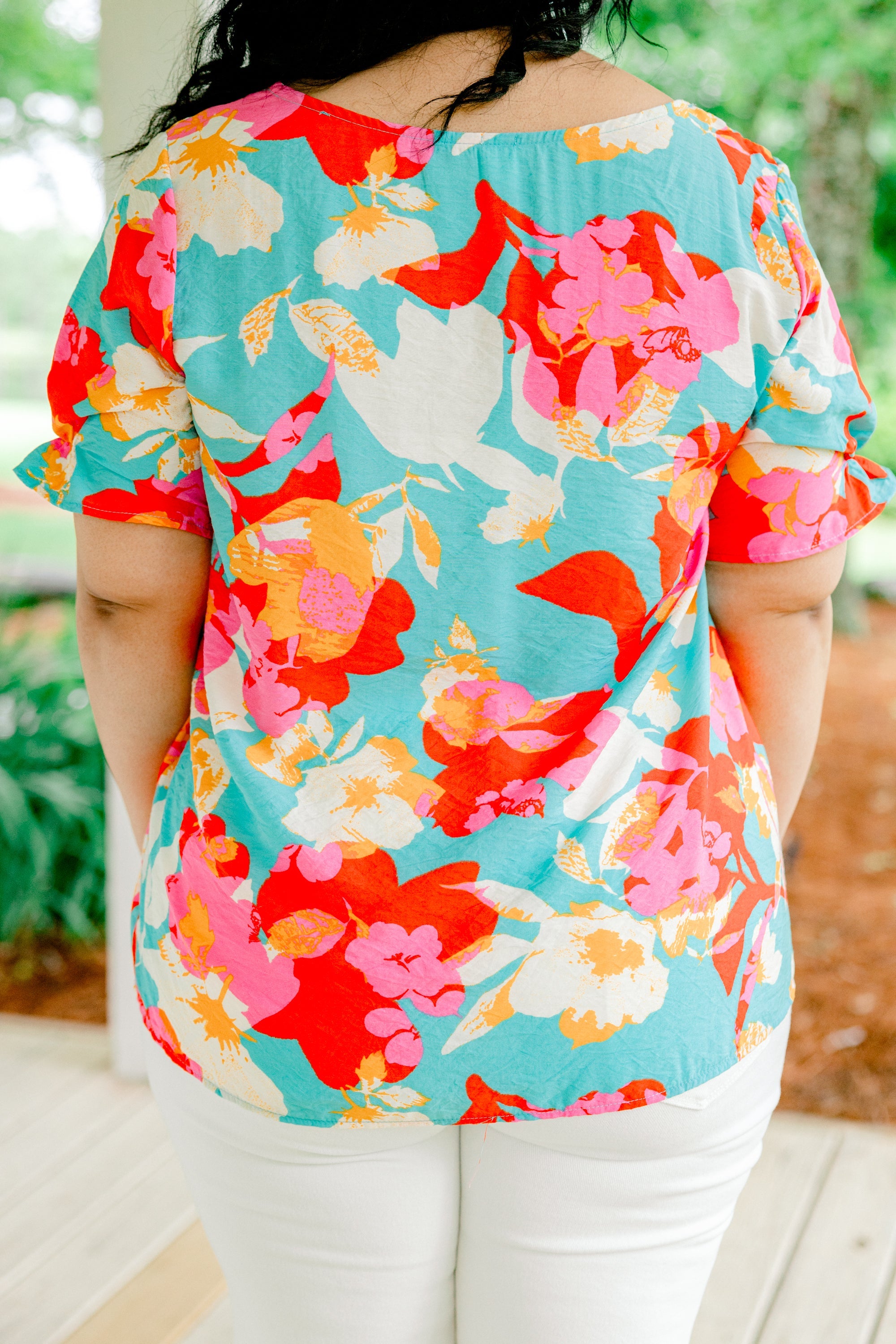 Matakana Island Top, Aqua-Red
