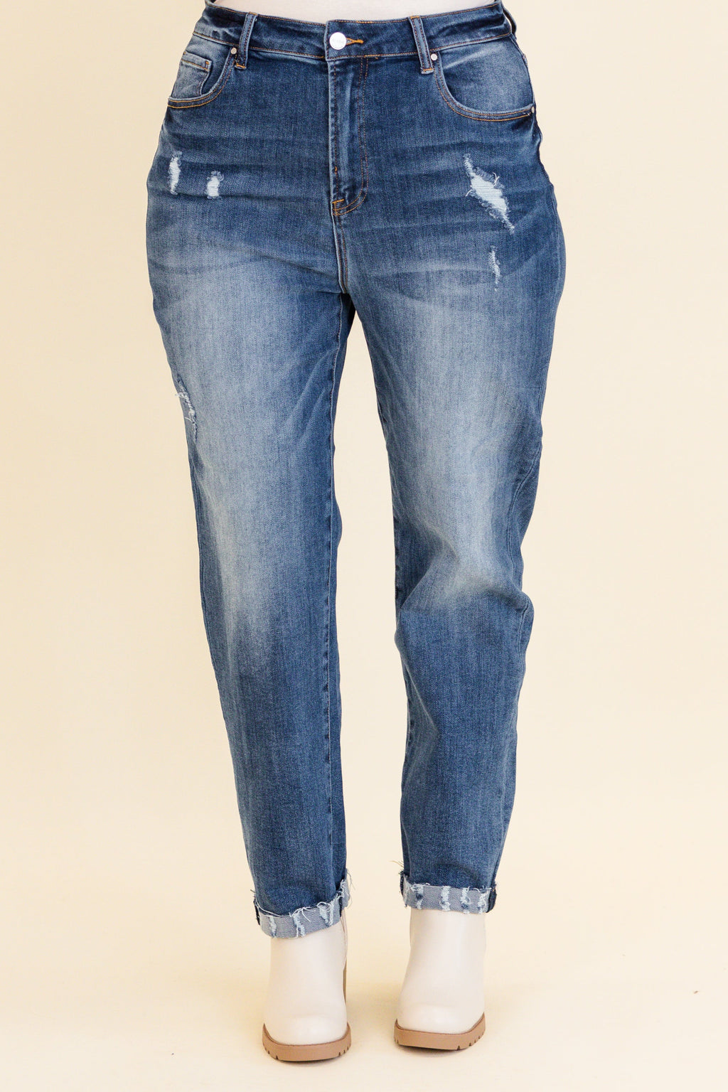 Matching Flames Jeans, Medium Wash