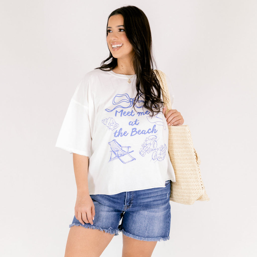Meet Me At The Beach Vintage Wash, White