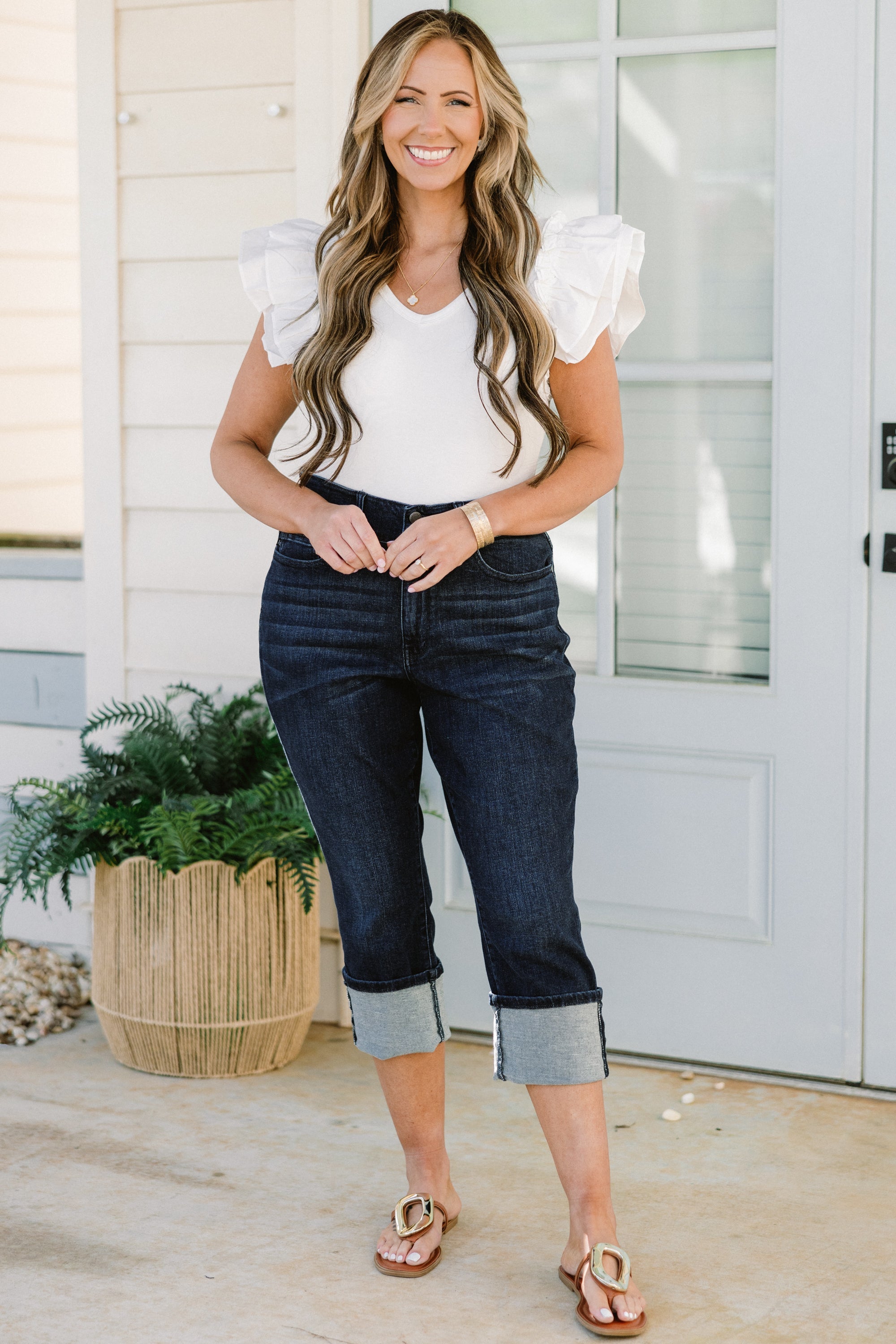 Judy Blue: Meet You There Capris, Blue