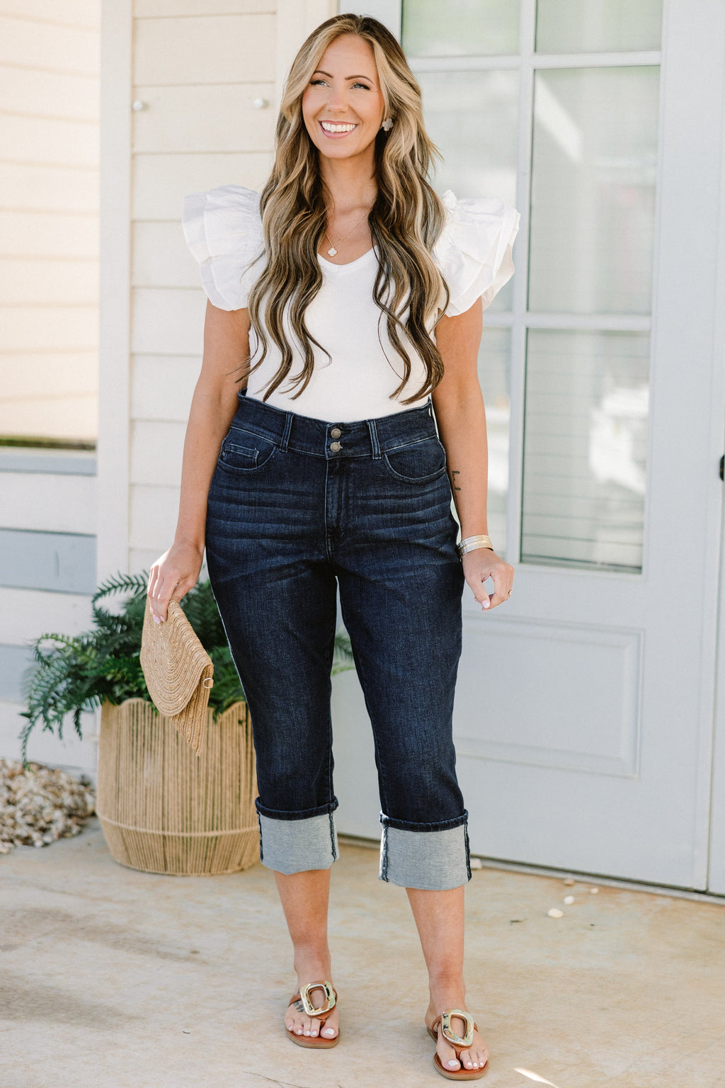 Judy Blue: Meet You There Capris, Blue