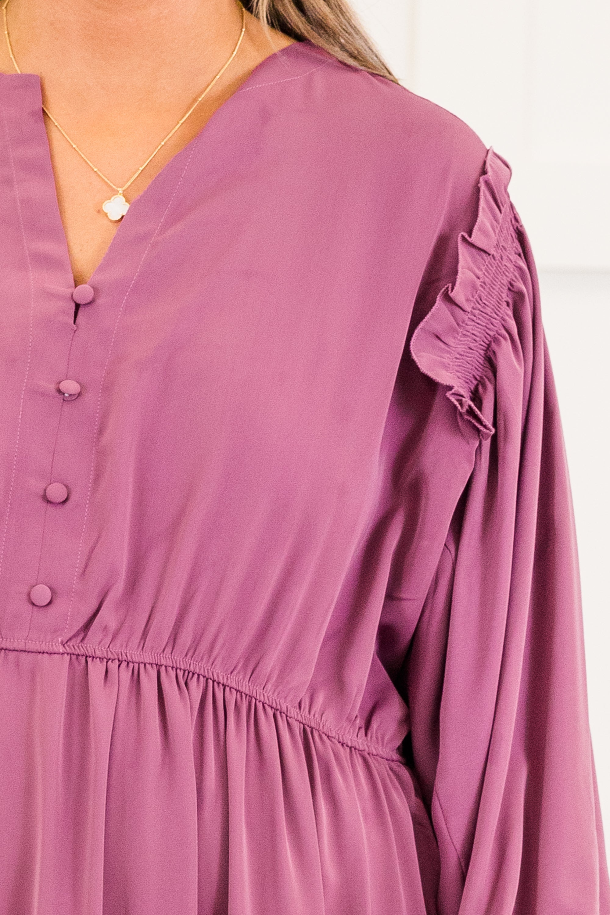 Memorize Today Dress, Eggplant