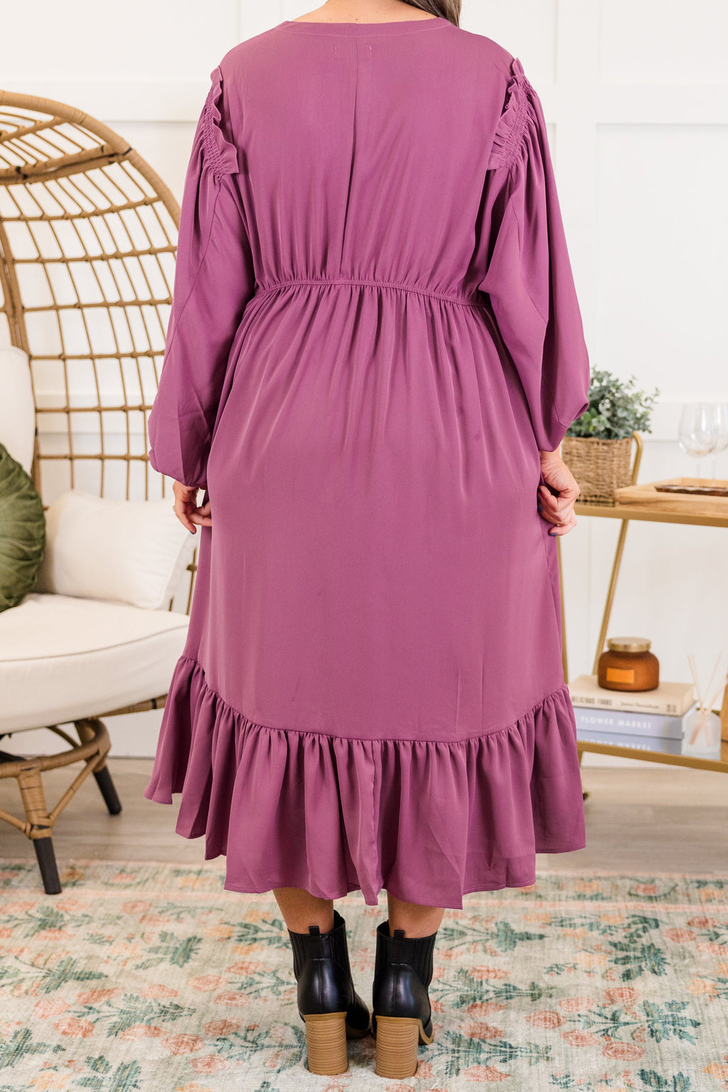 Memorize Today Dress, Eggplant