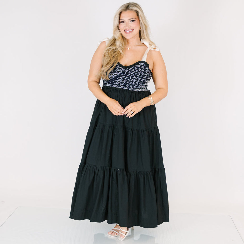Midnight Garden Dress, Black