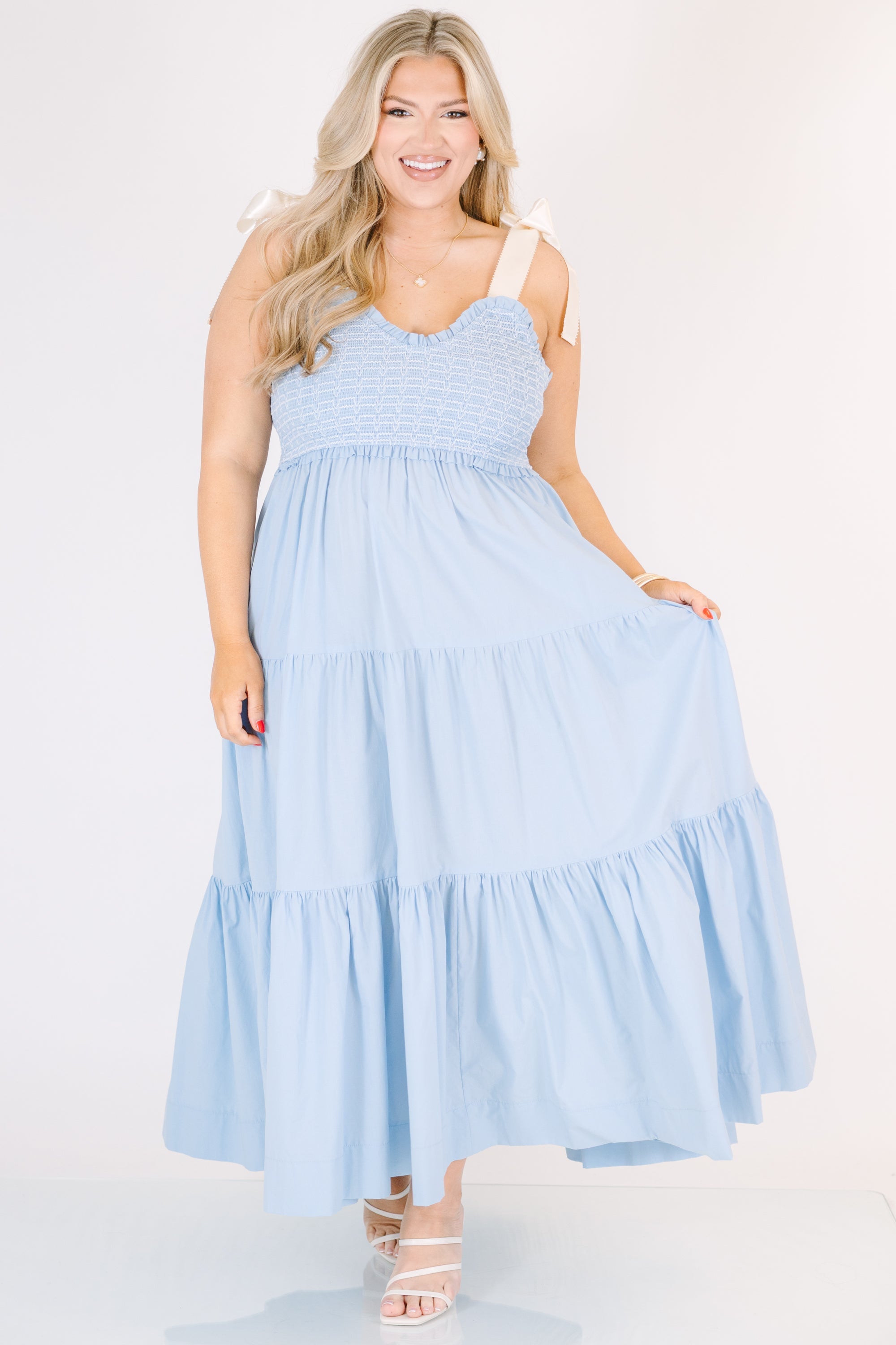 Midnight Garden Dress, Ice Blue