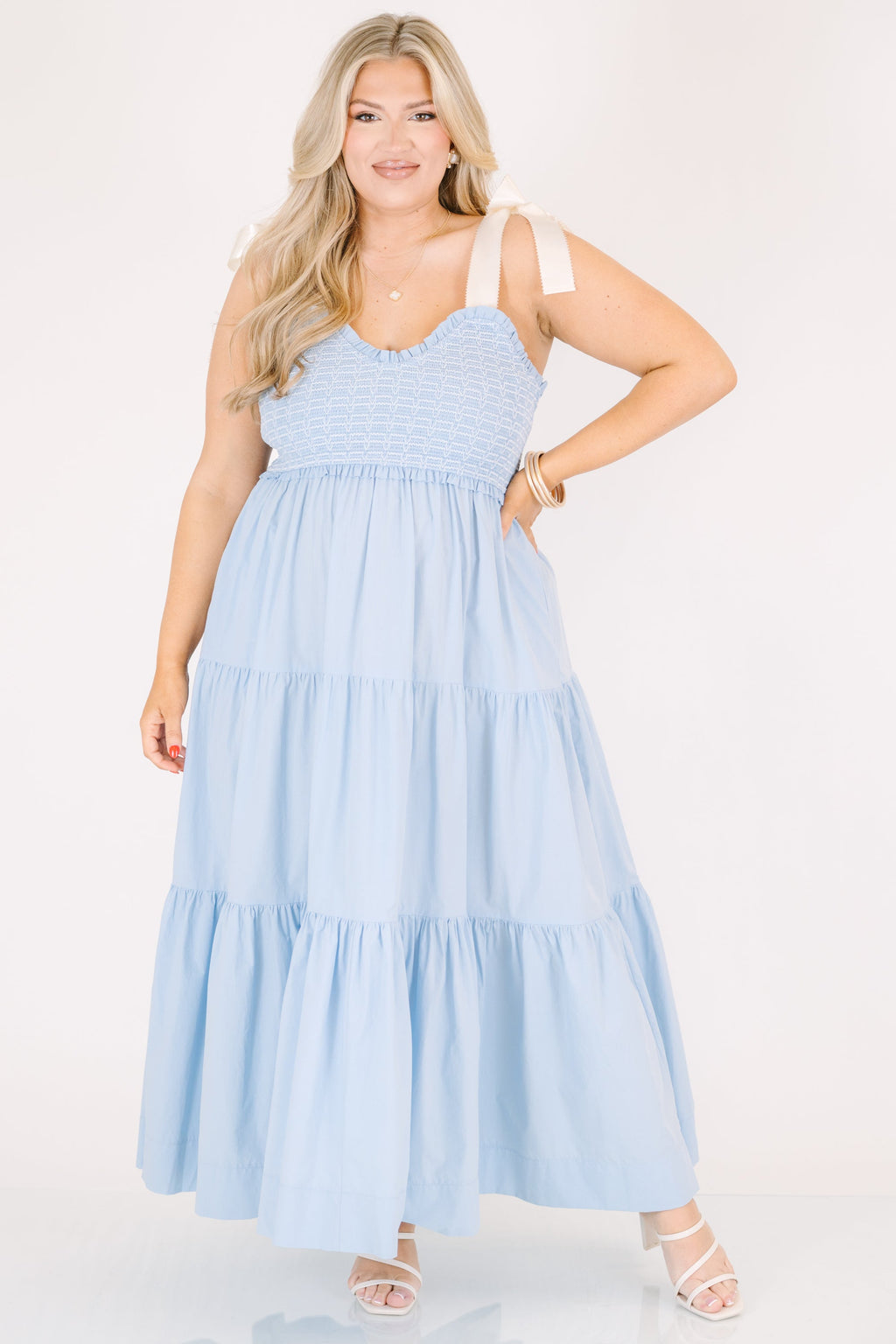 Midnight Garden Dress, Ice Blue