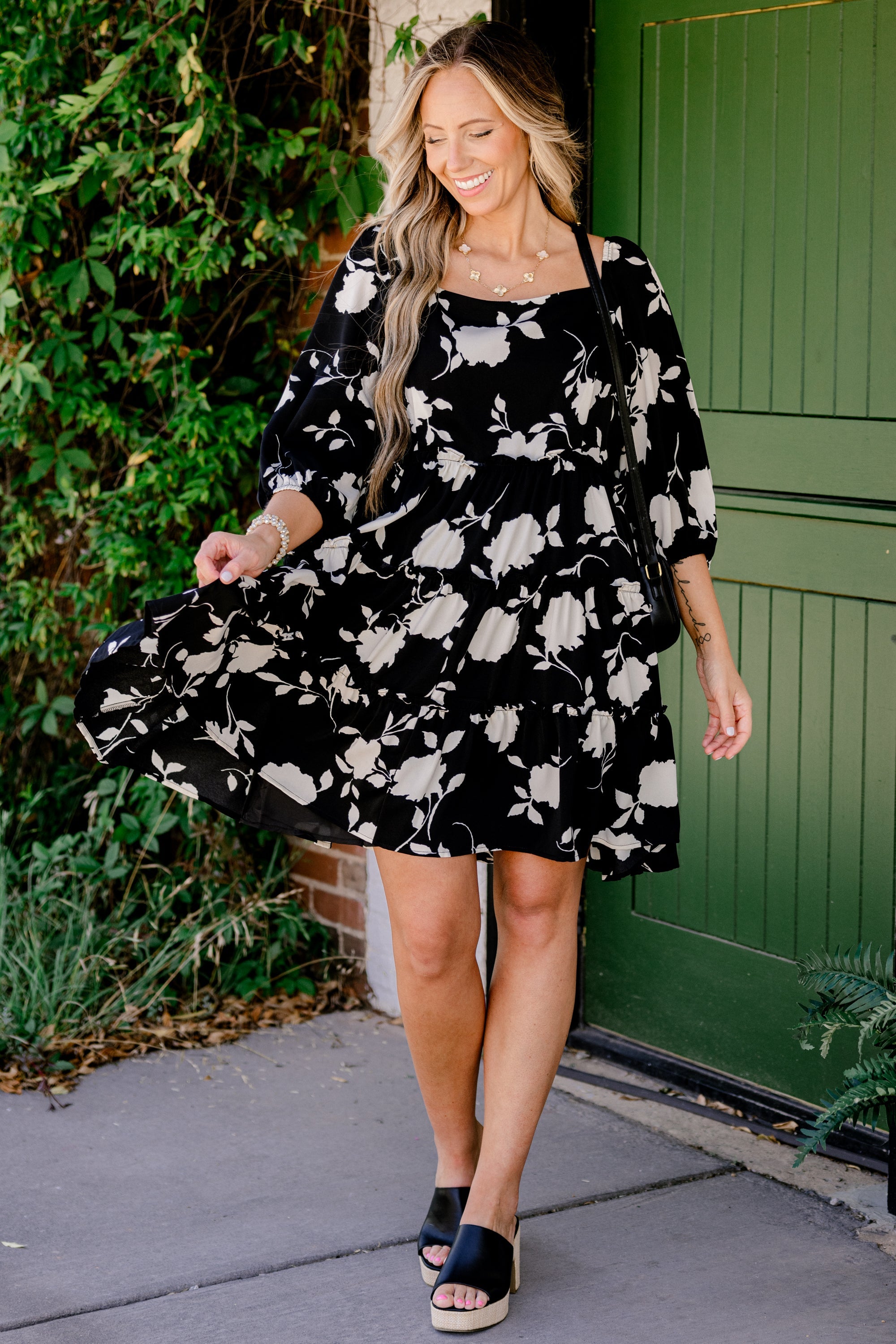 Midnight Petals Dress, Black
