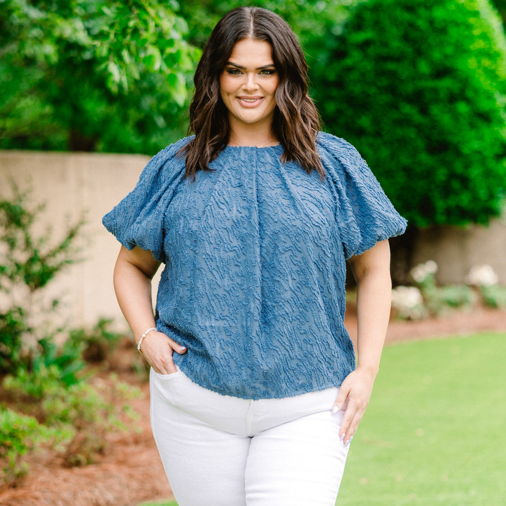 Misty Breeze Top, Denim Blue