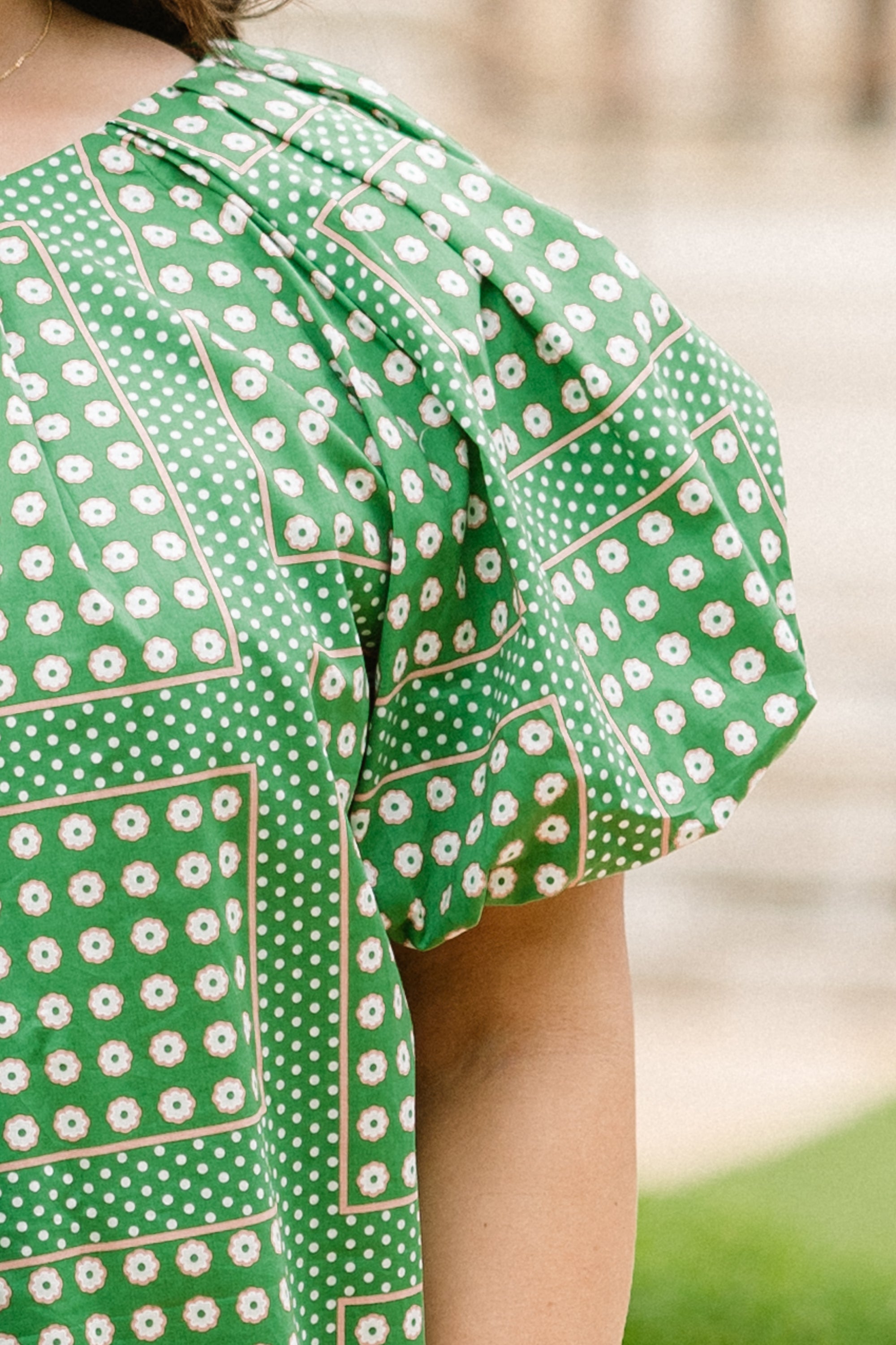 Misty Breeze Top, Green-White
