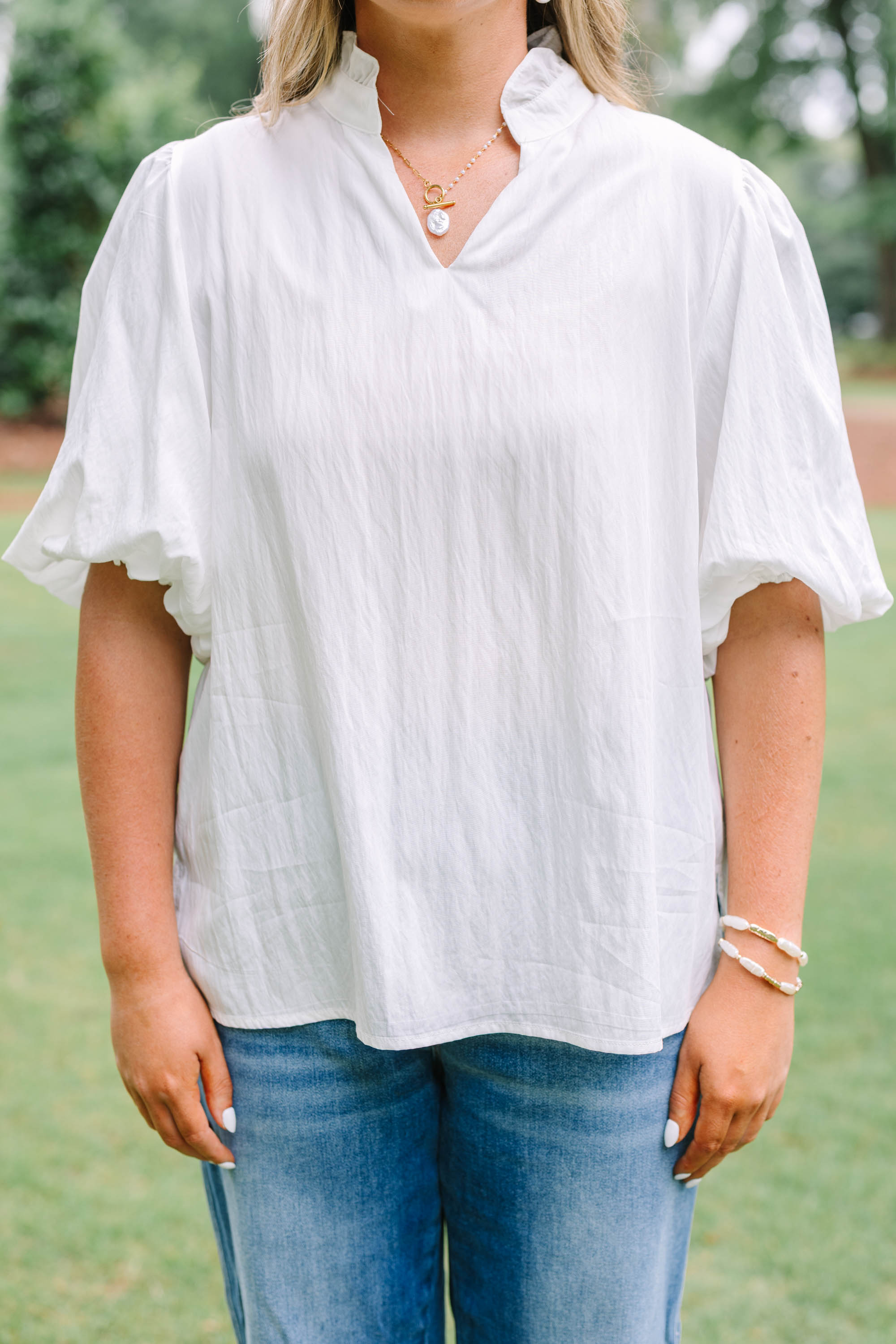 Modern Moments Top, Ivory