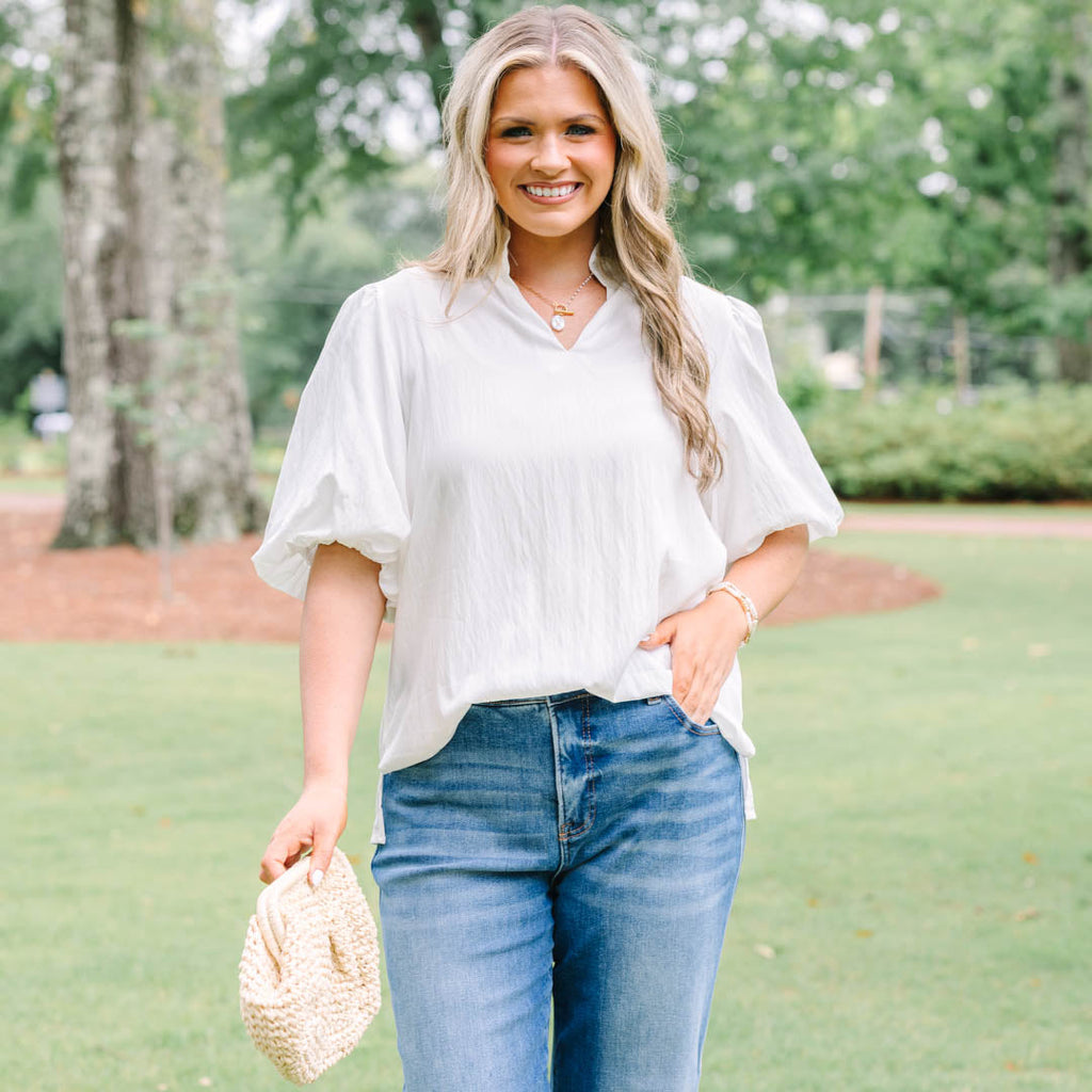 Modern Moments Top, Ivory