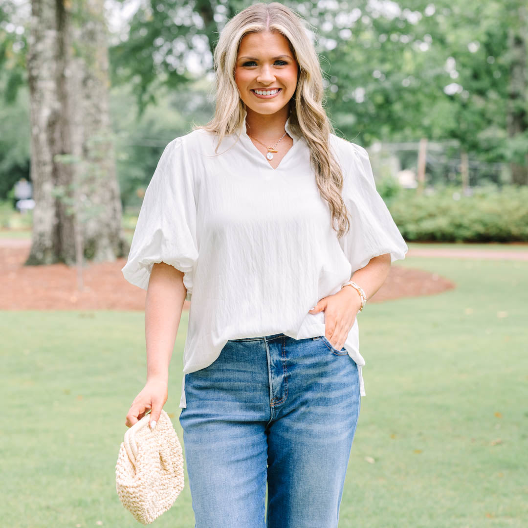 Modern Moments Top, Ivory