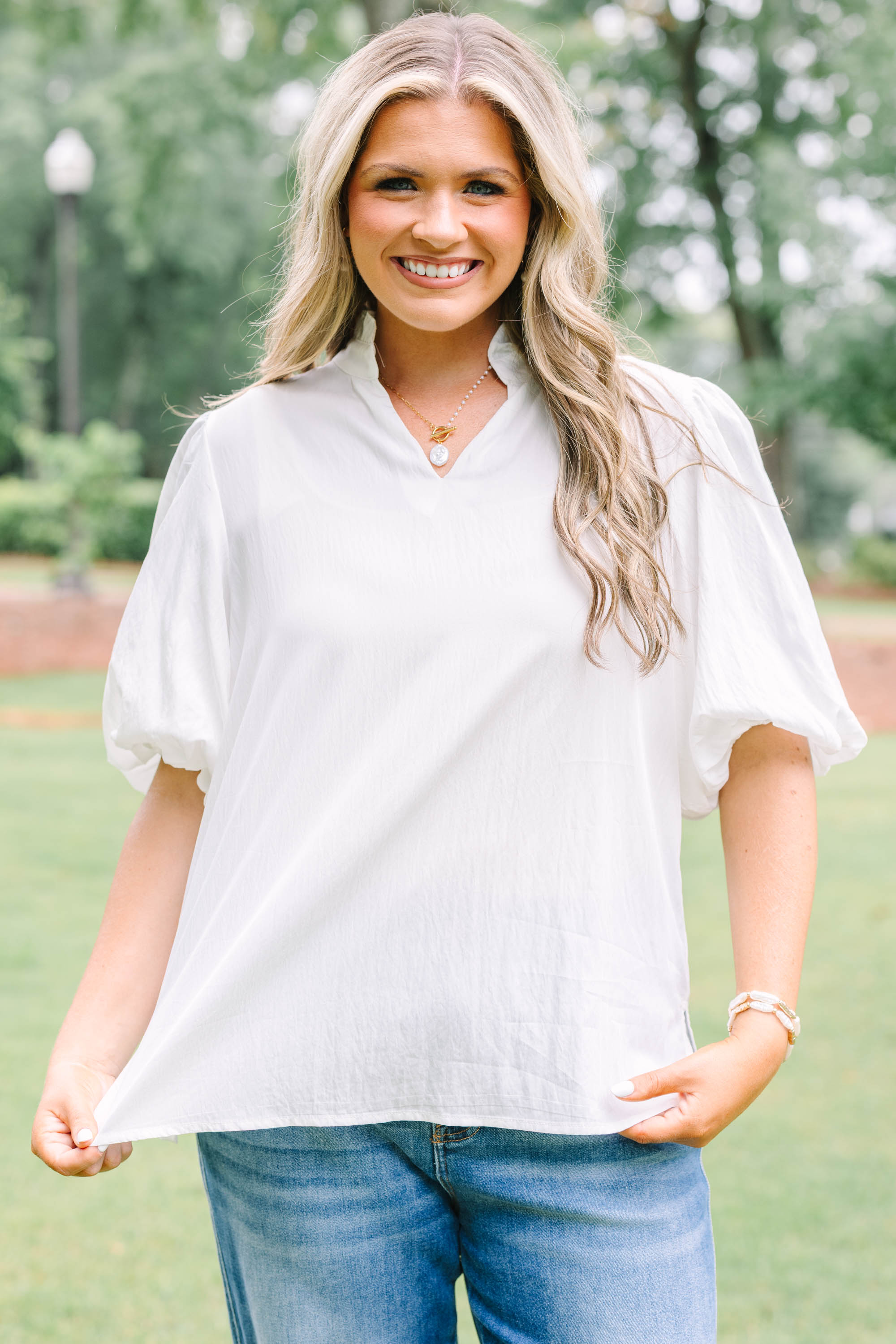 Modern Moments Top, Ivory