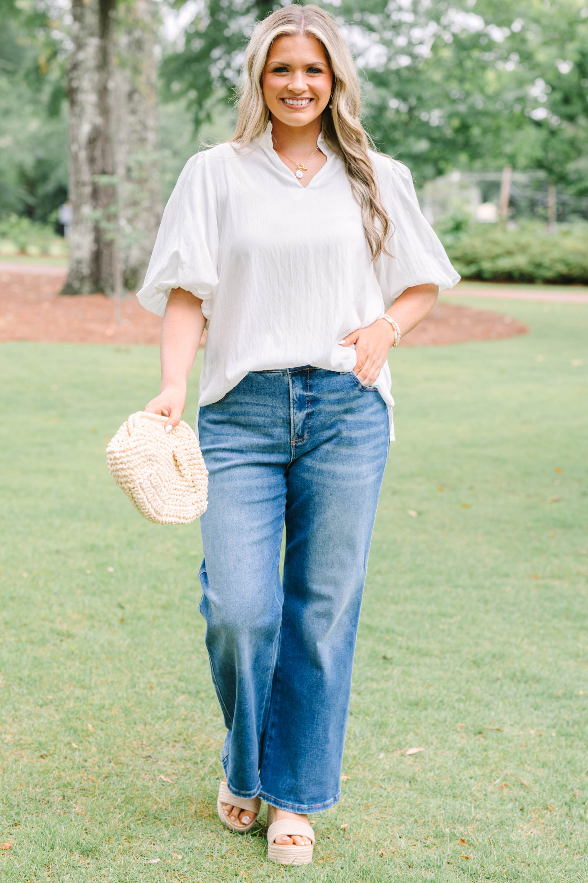 Modern Moments Top, Ivory