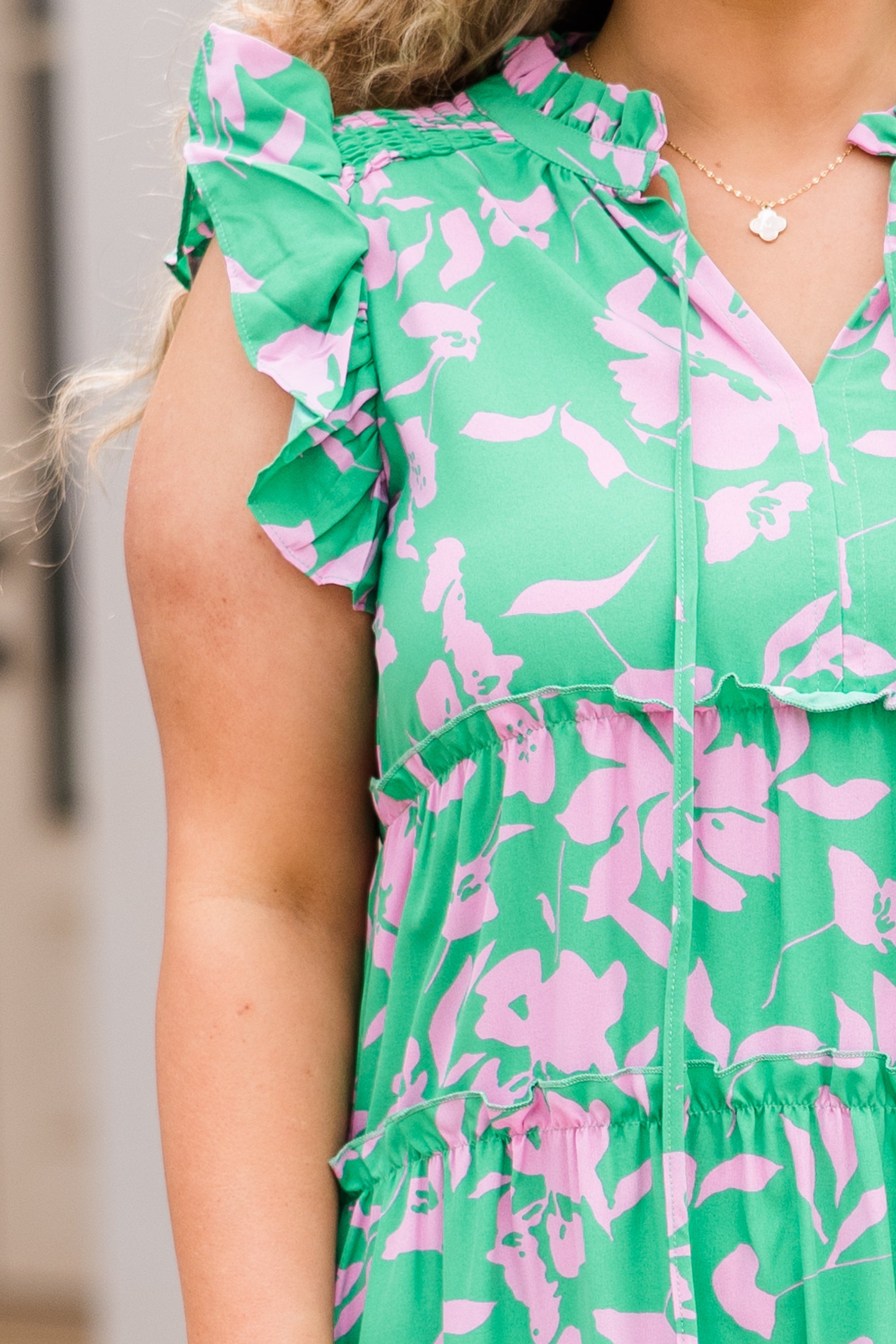 Moon Gazing Dress, Green Mix